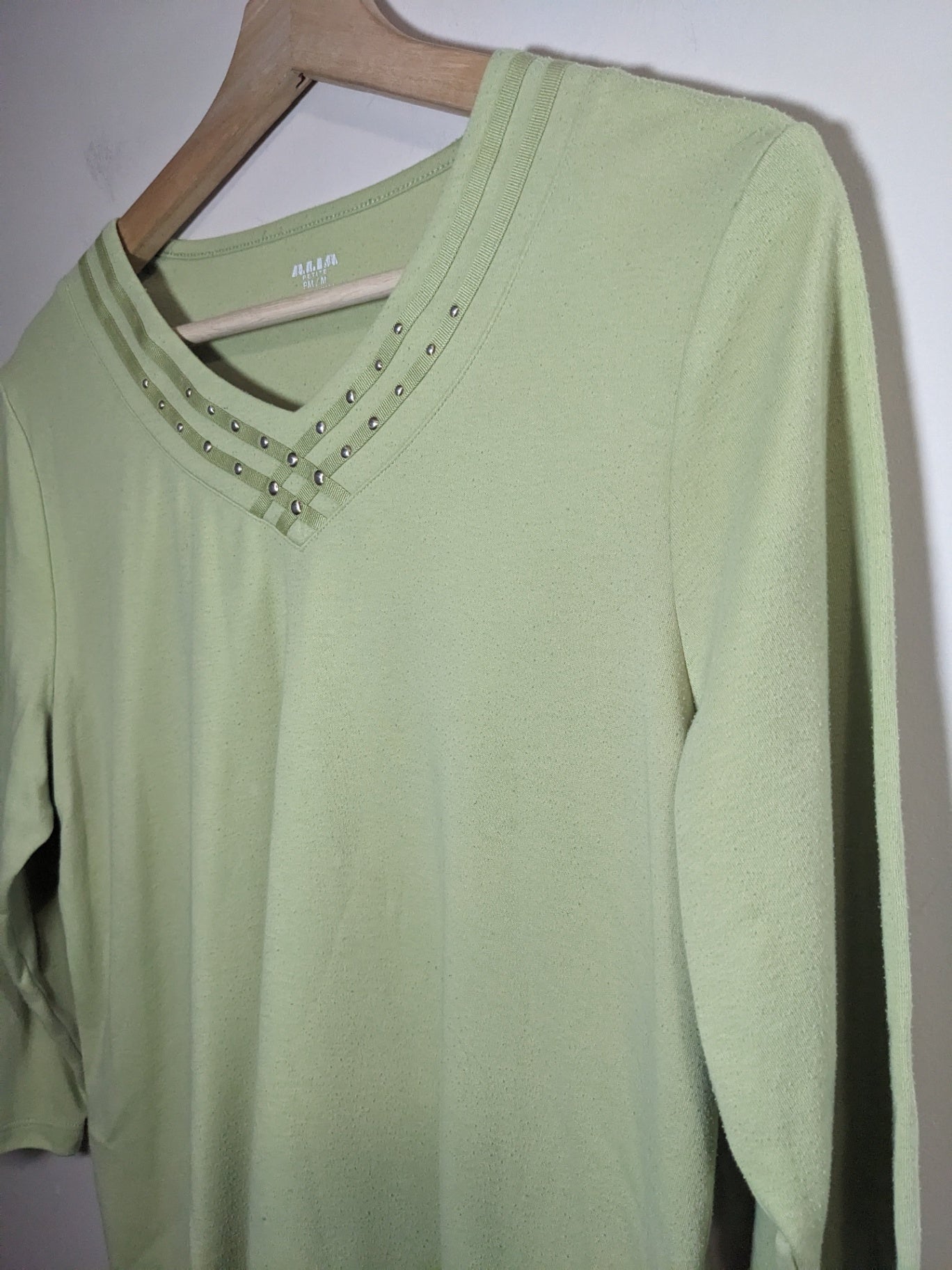 Alia green 3/4 sleeve shirt - M