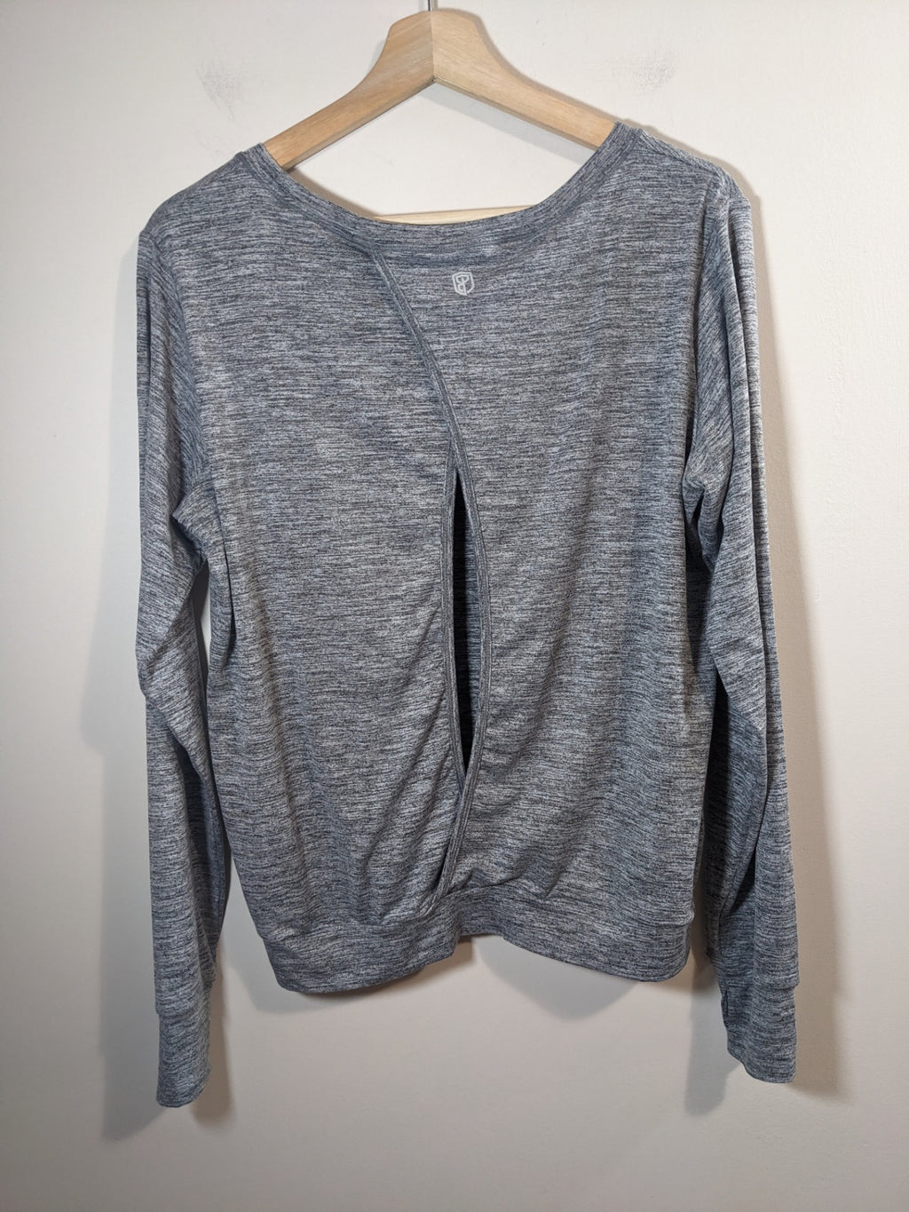 open back grey athletic top - S