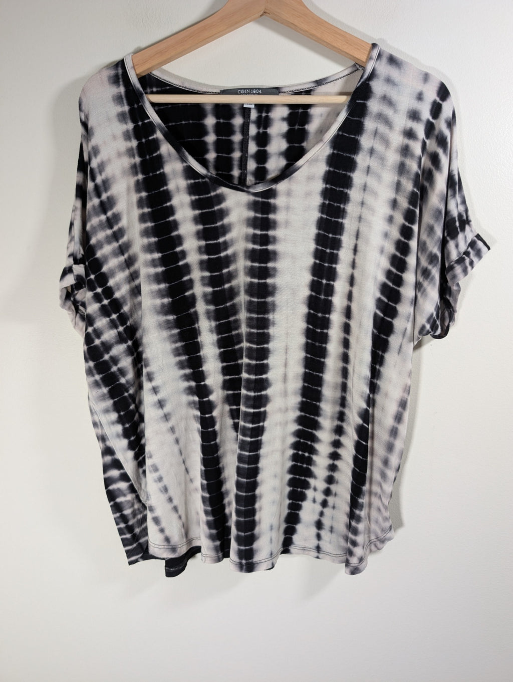 Coin 1804 black/white blouse - 1X