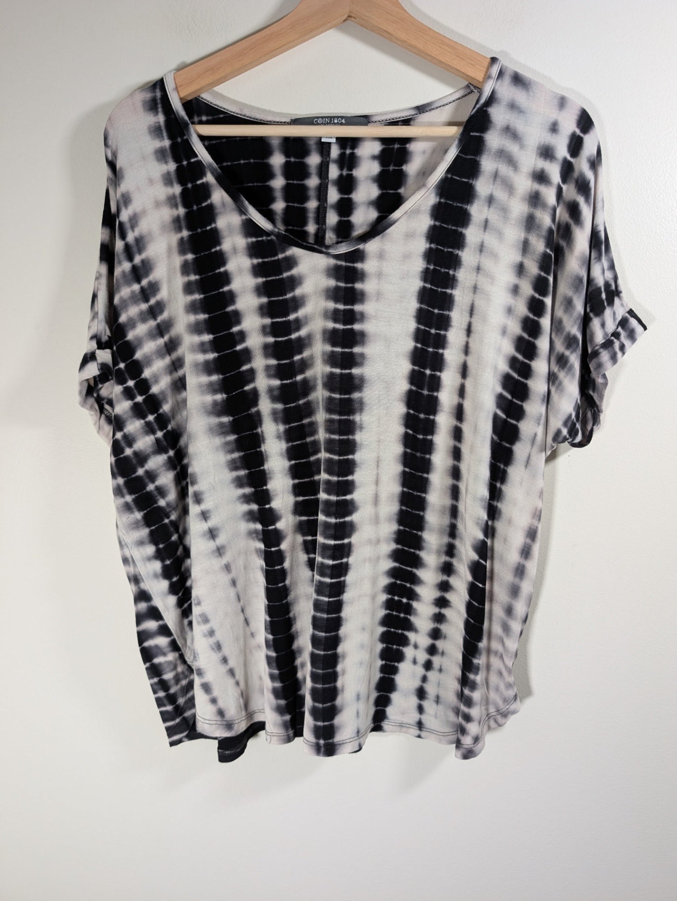 Coin 1804 black/white blouse - 1X
