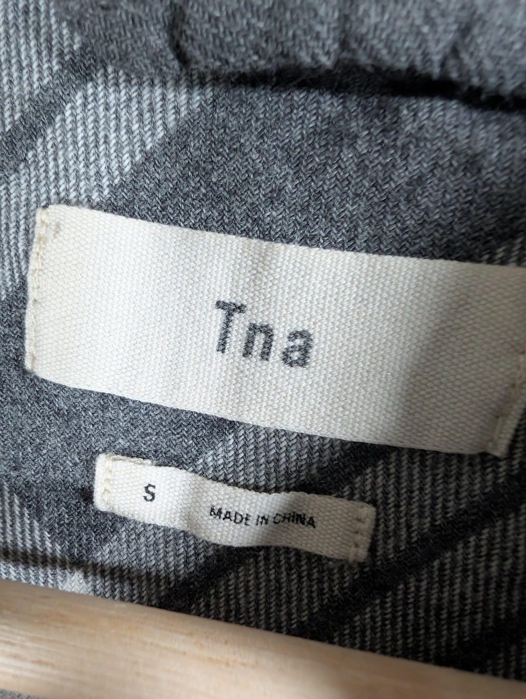 TNA grey plaid button down - Small