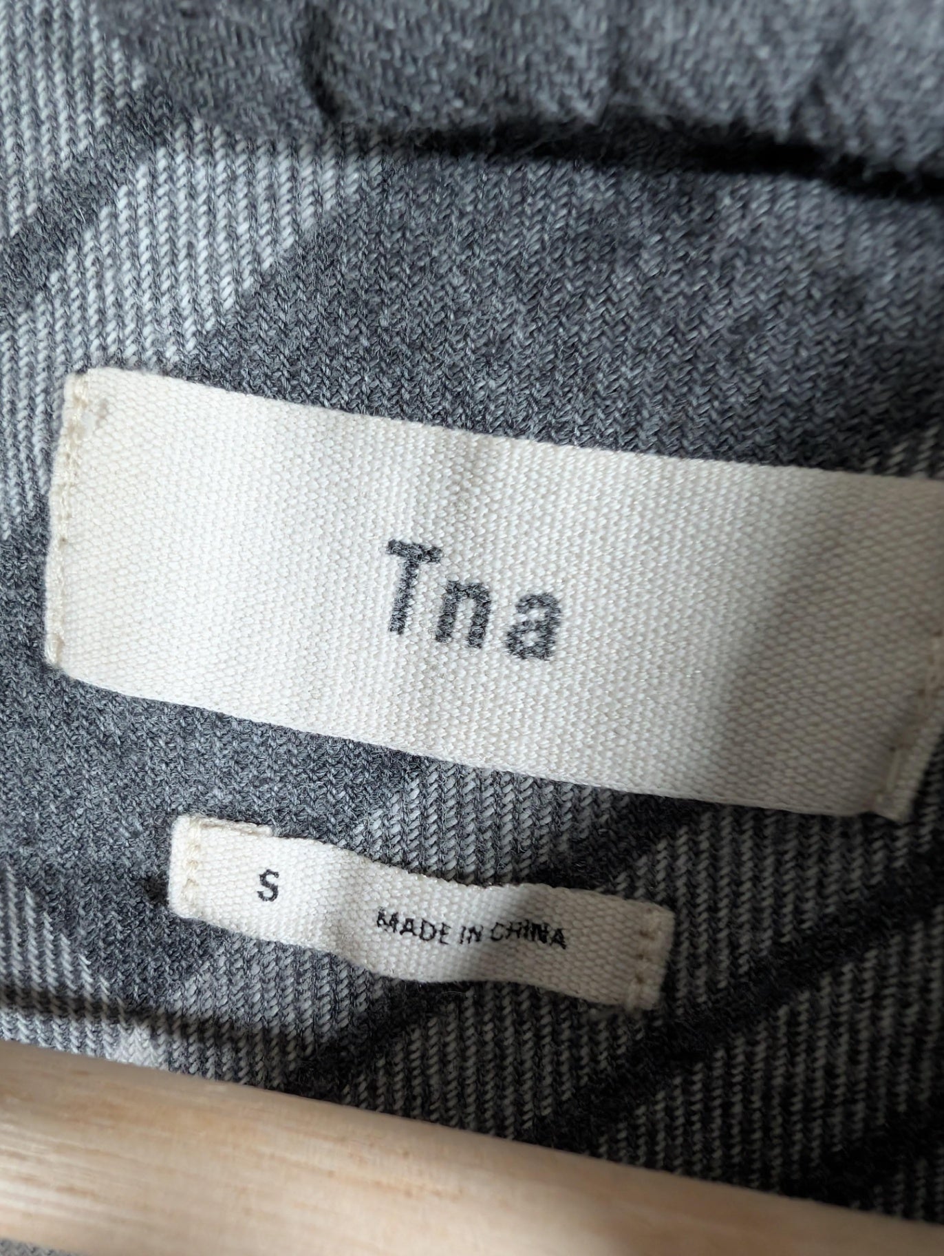 TNA grey plaid button down - Small