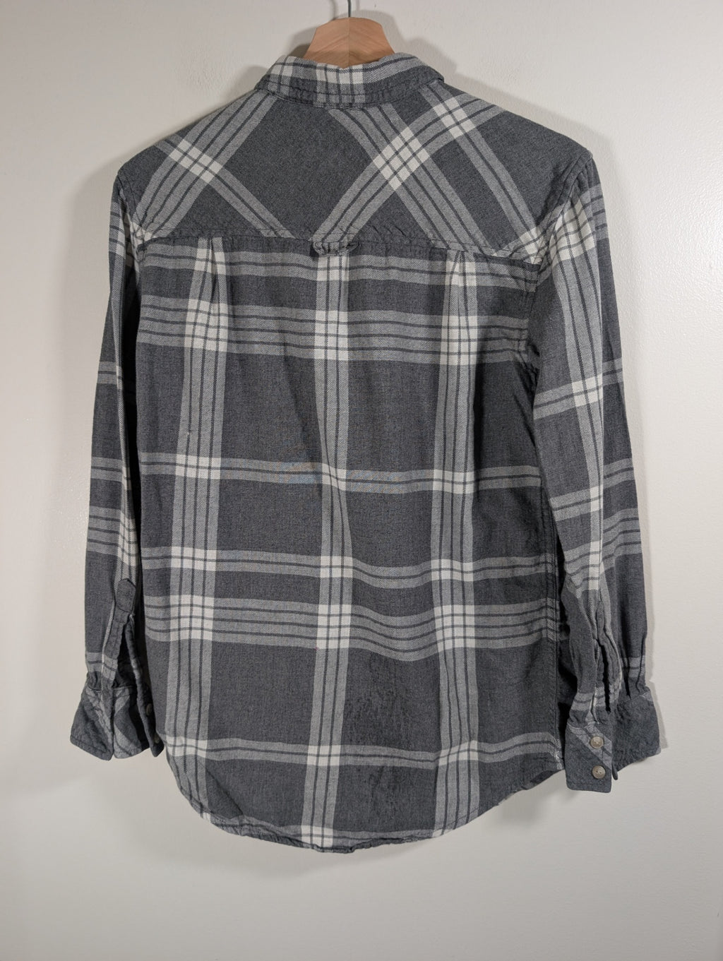 TNA grey plaid button down - Small