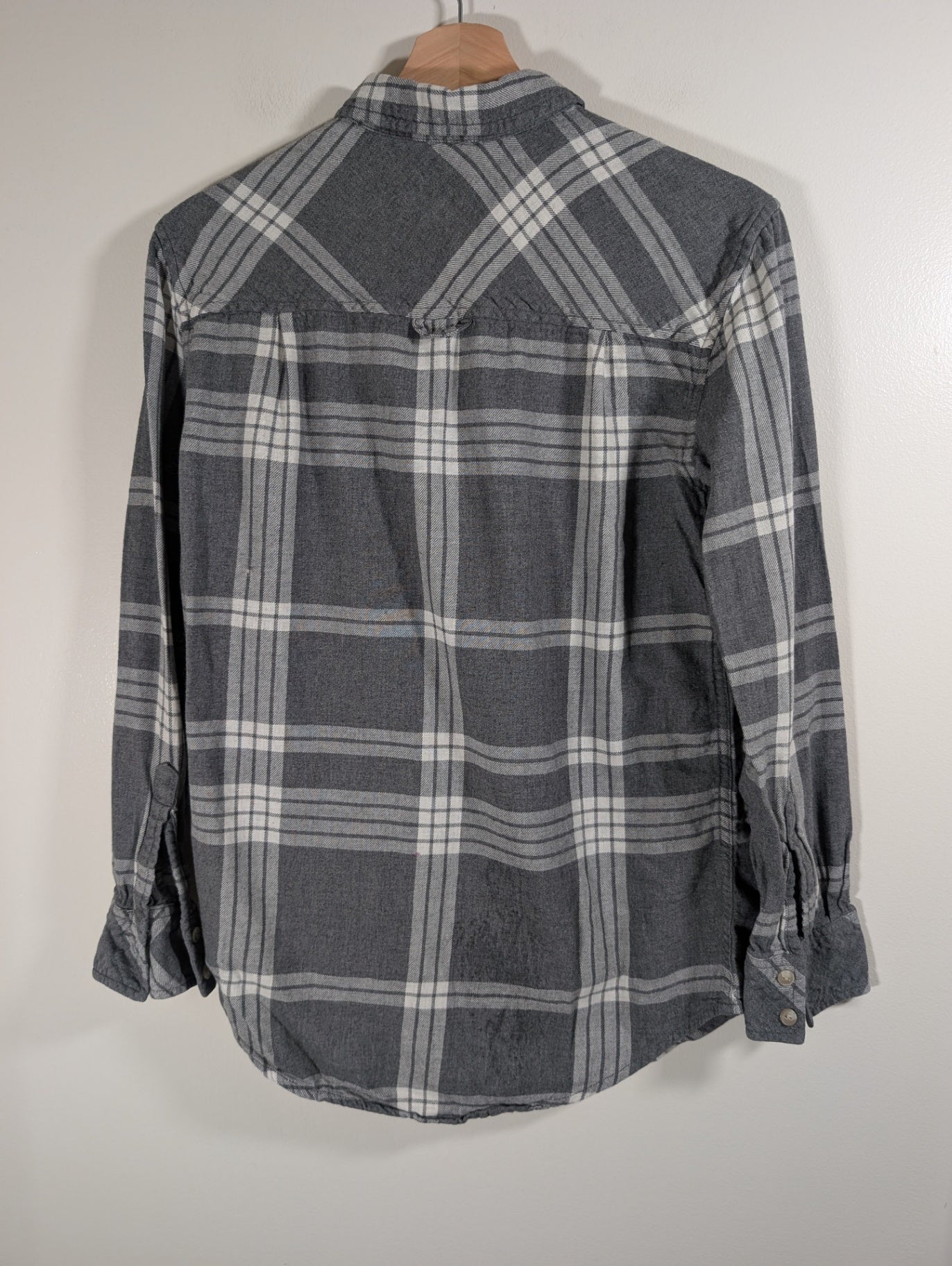 TNA grey plaid button down - Small