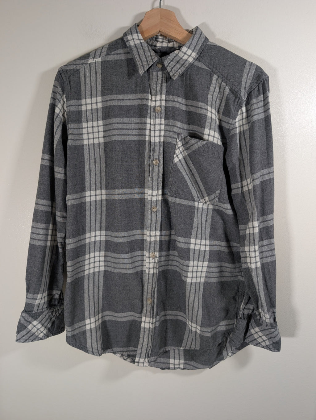 TNA grey plaid button down - Small