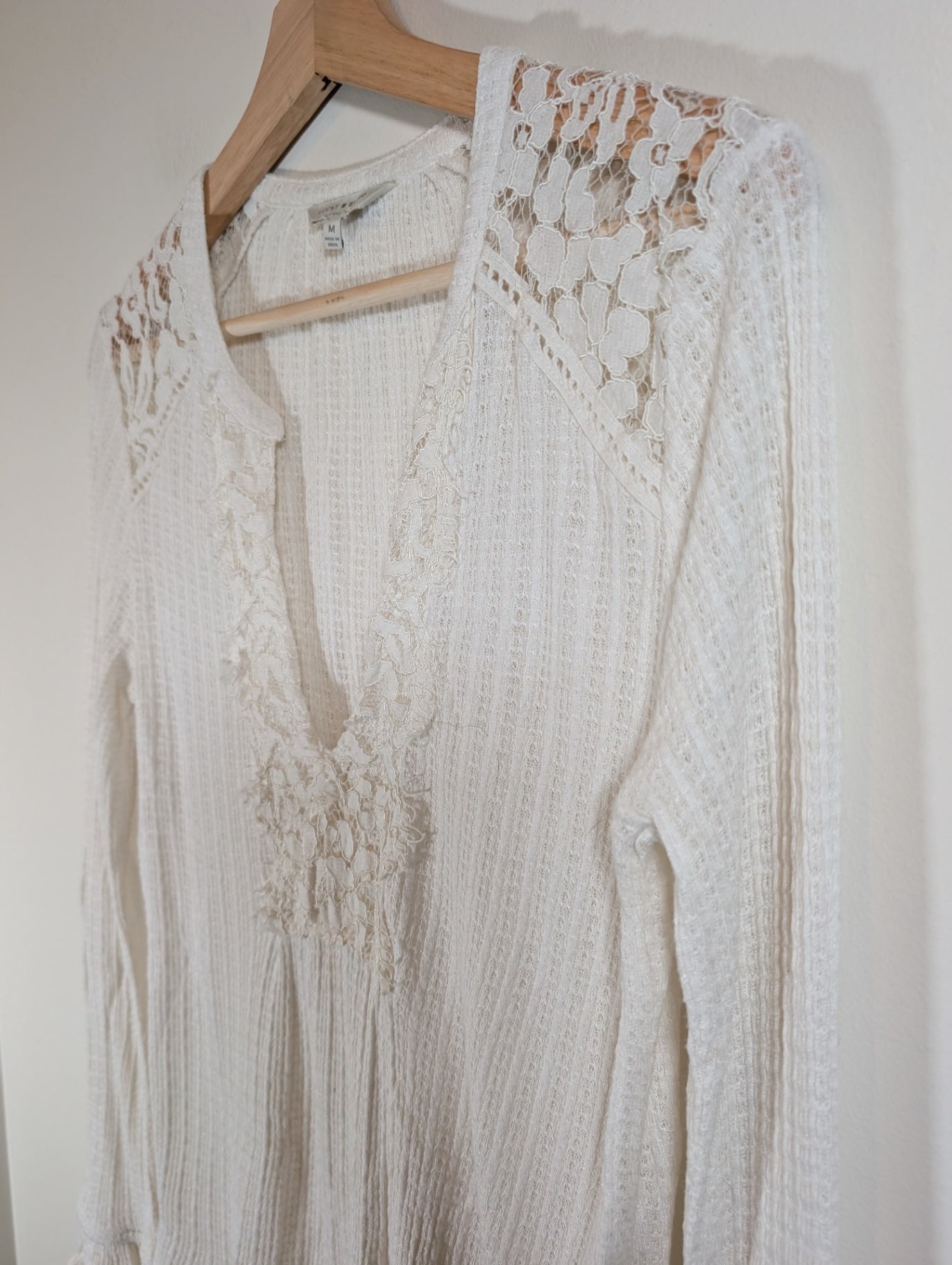 Lucky Brand lace long sleeve blouse - Medium