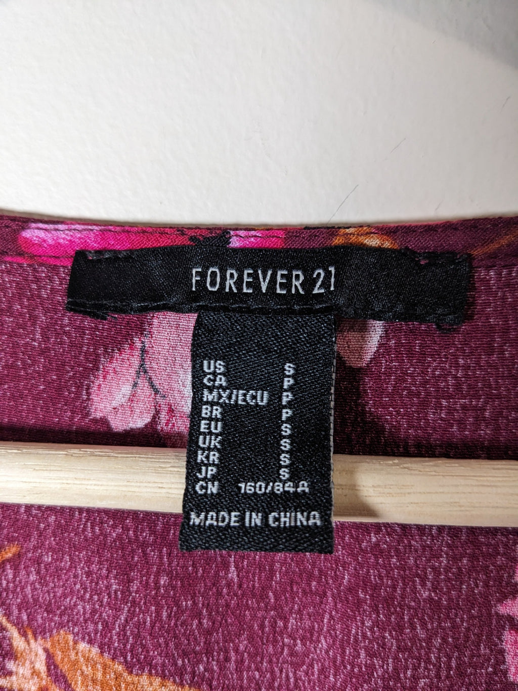 Forever 21 Burgundy Floral Dress - S