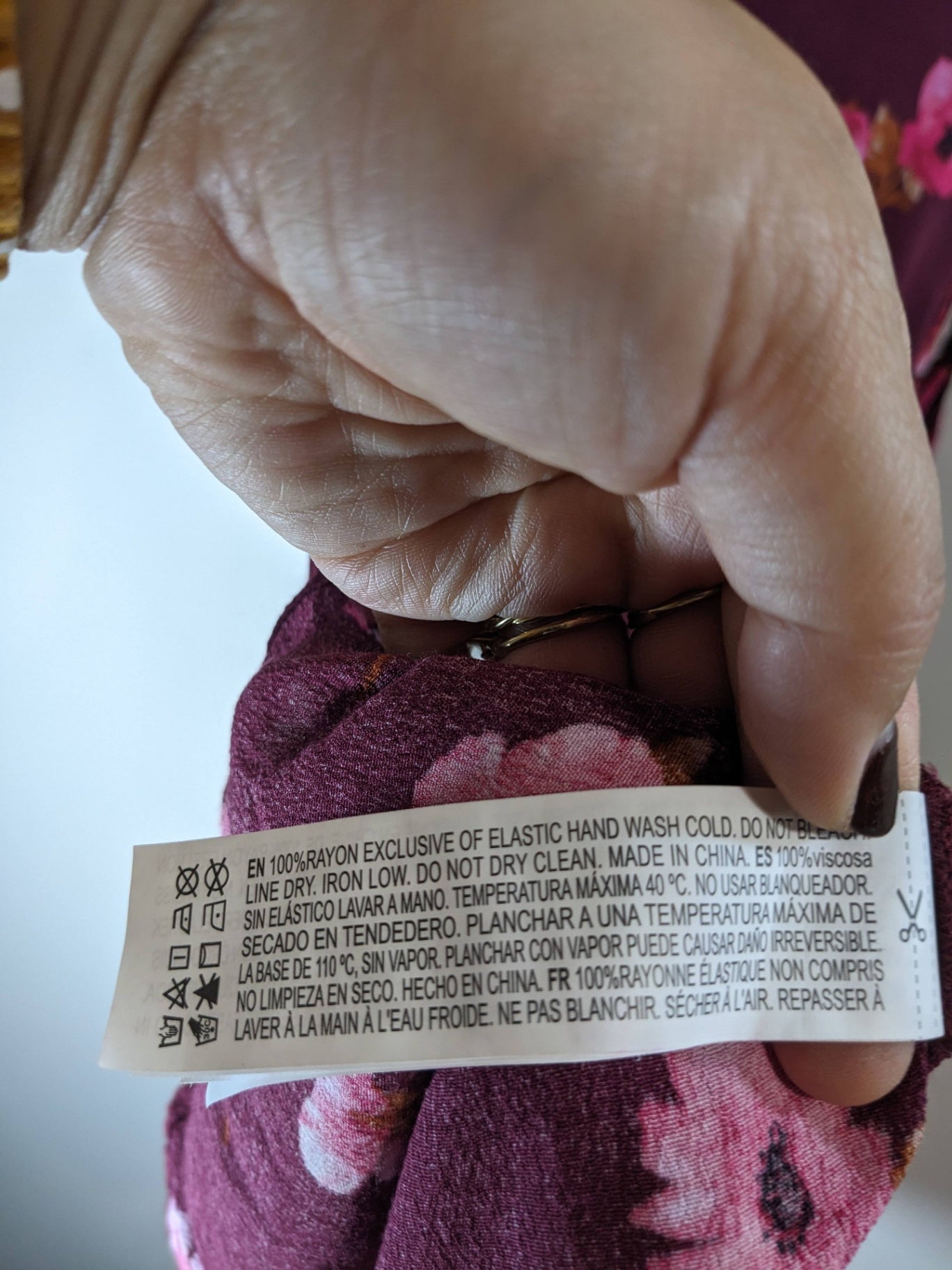 Forever 21 Burgundy Floral Dress - S