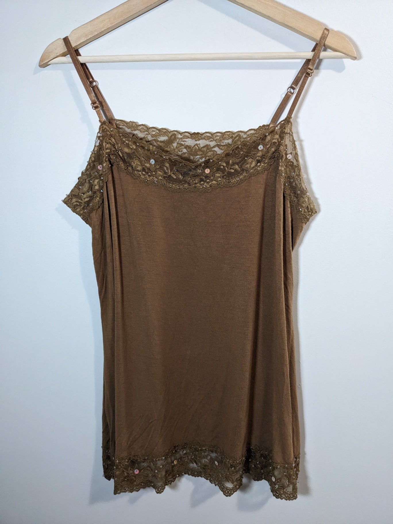 Reitmans Brown Lace Tank Top - L