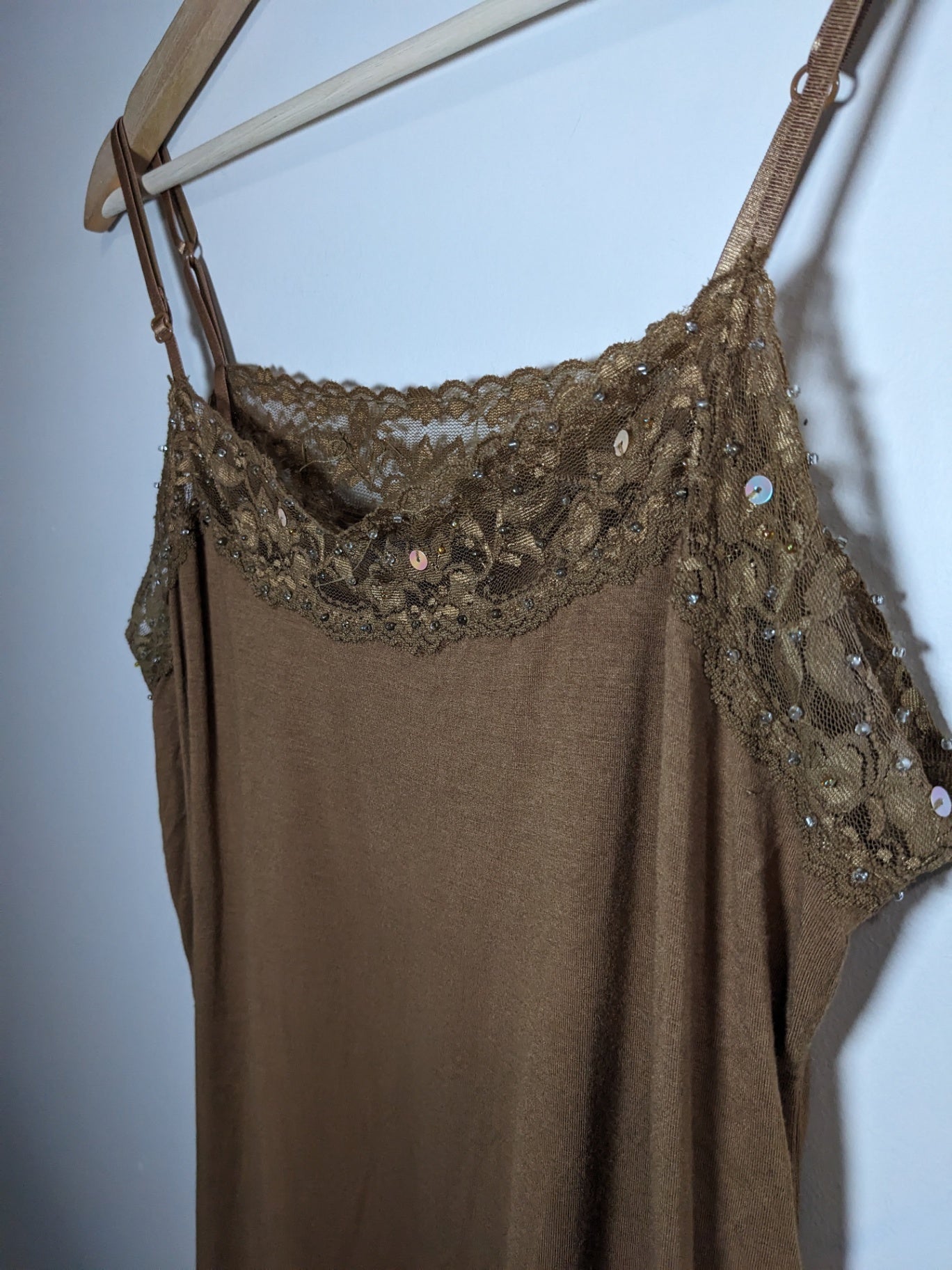 Reitmans Brown Lace Tank Top - L