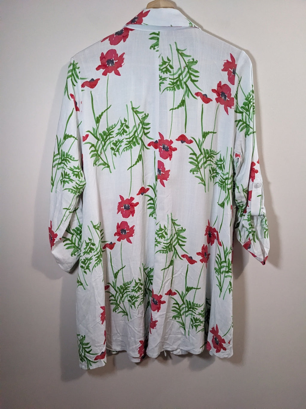 Blue Sky Poppy Linen Blouse- M