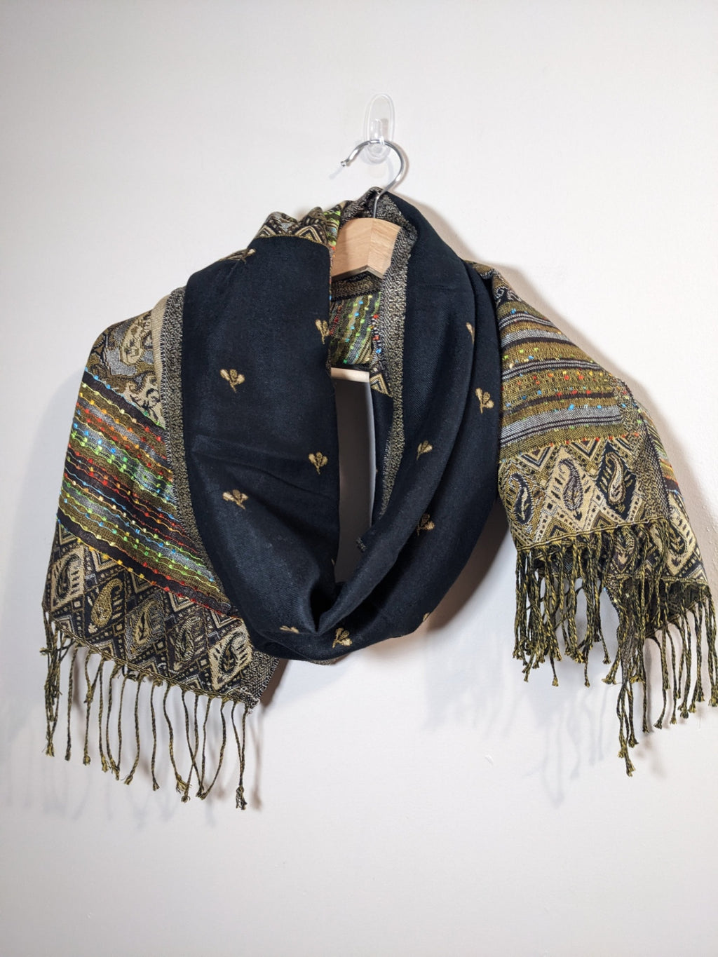 black & gold scarf - One Size