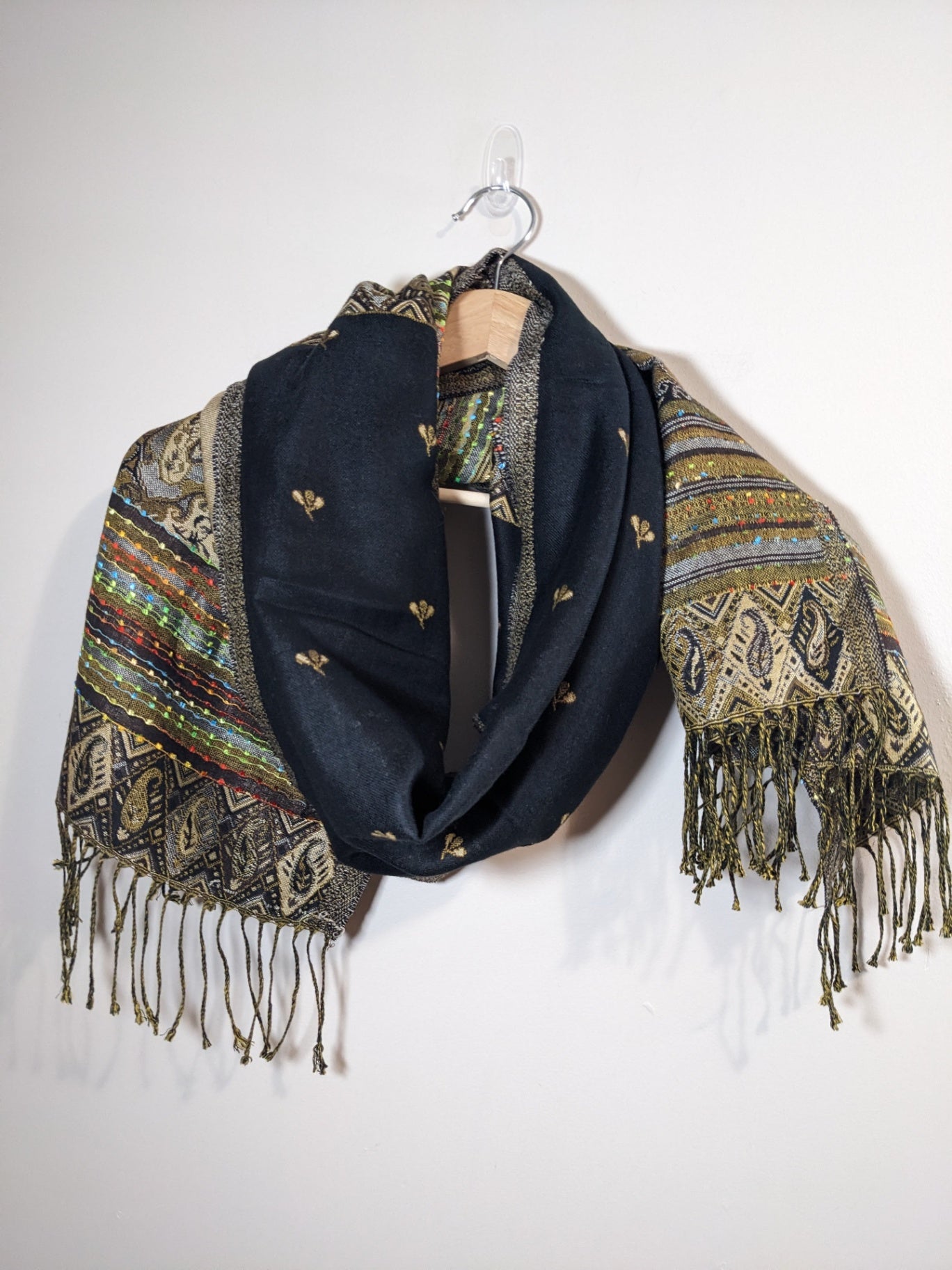 black & gold scarf - One Size
