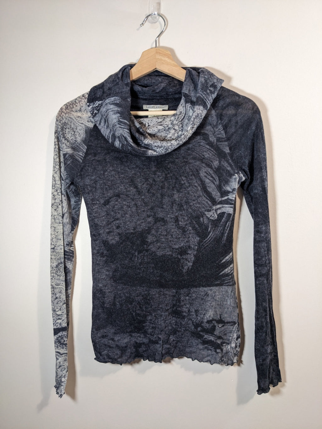 sarah pacini grey cowl neck - sz 1