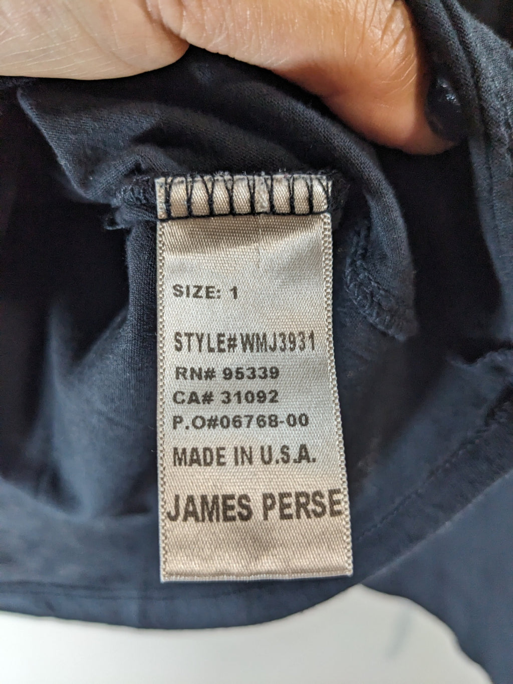 James Perse Black Long Sleeve - sz 1