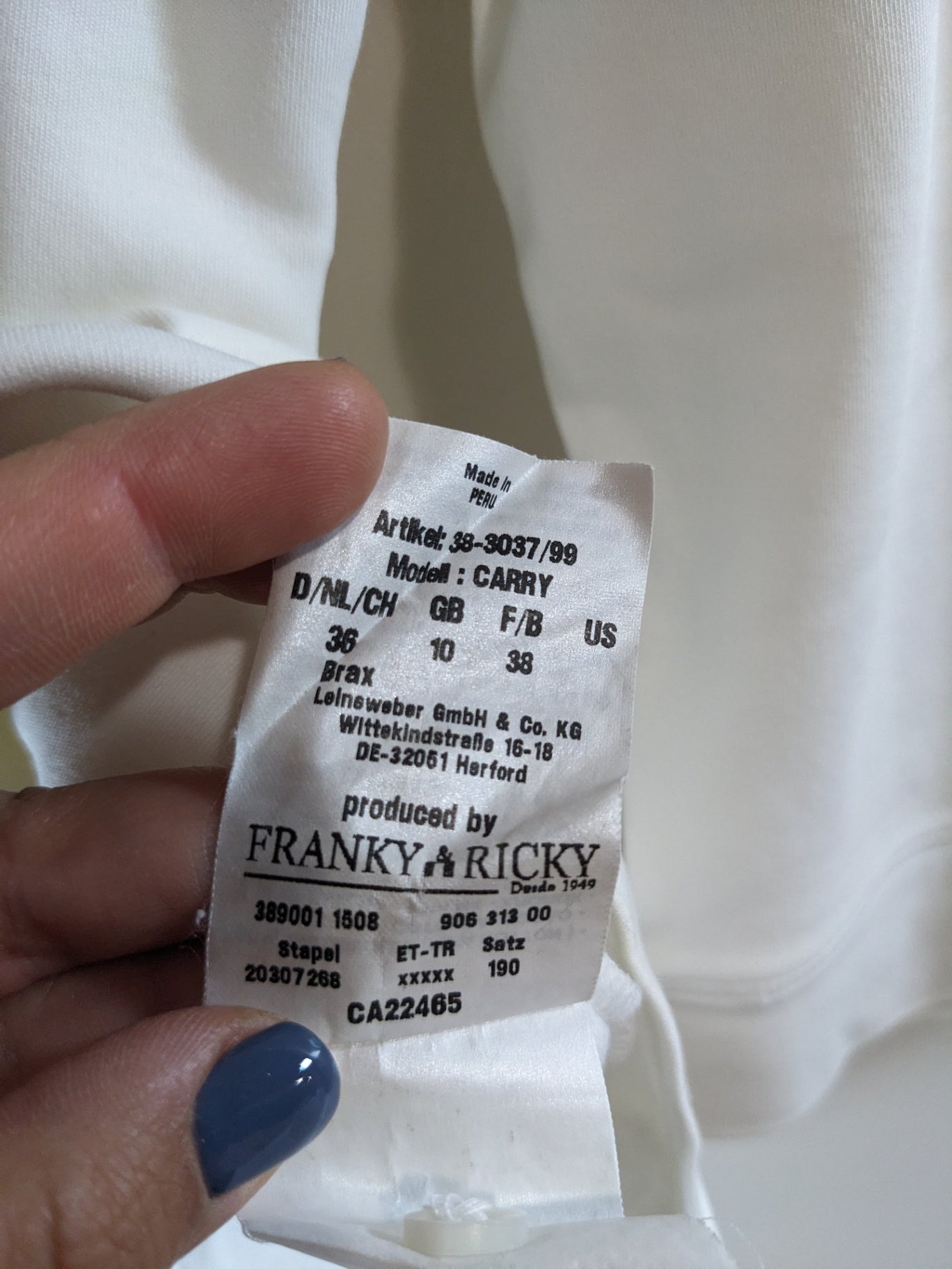 Brax white collar shirt - sz 36