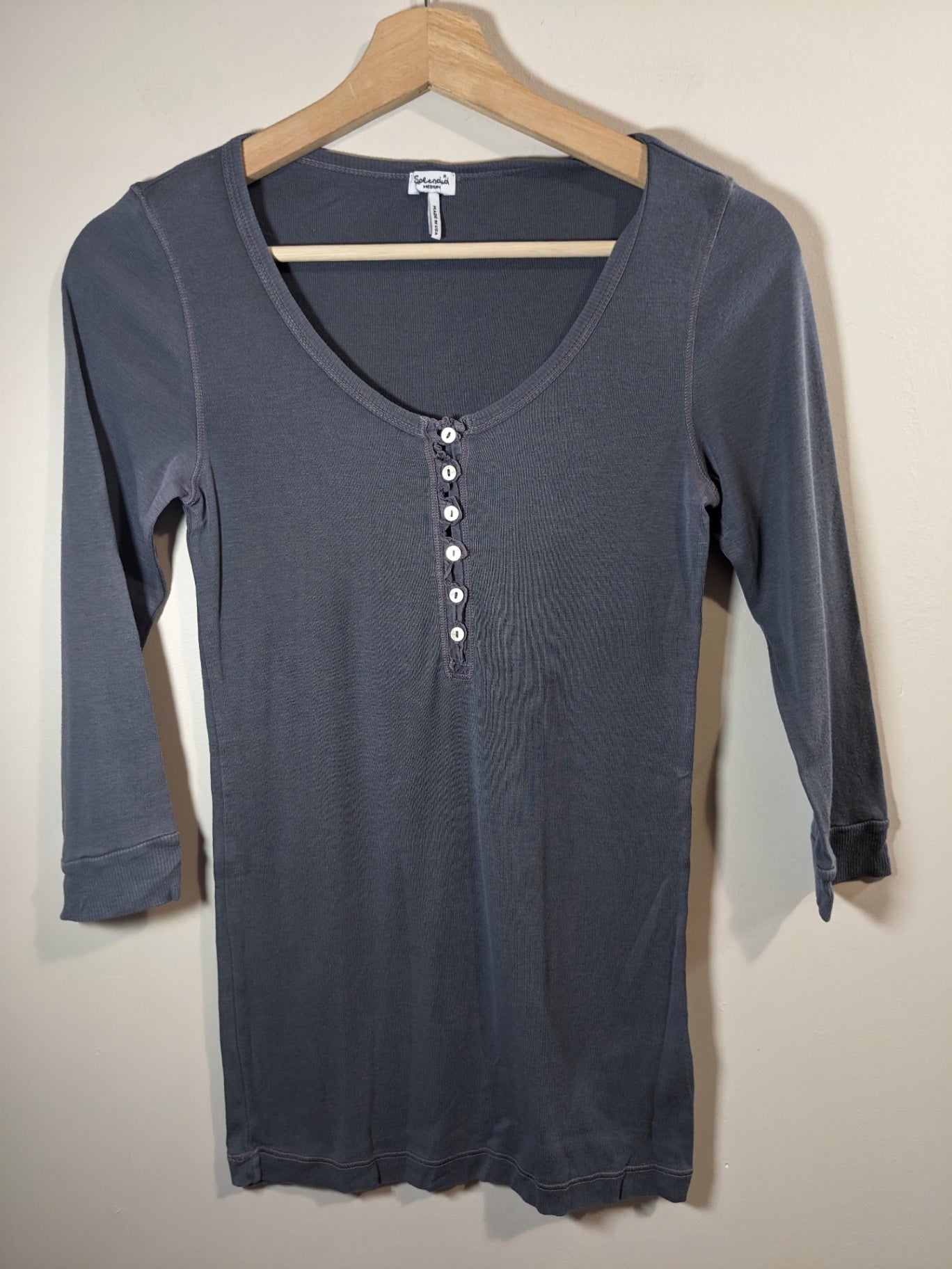 Splendid Grey 3/4 Length Sleeve - M