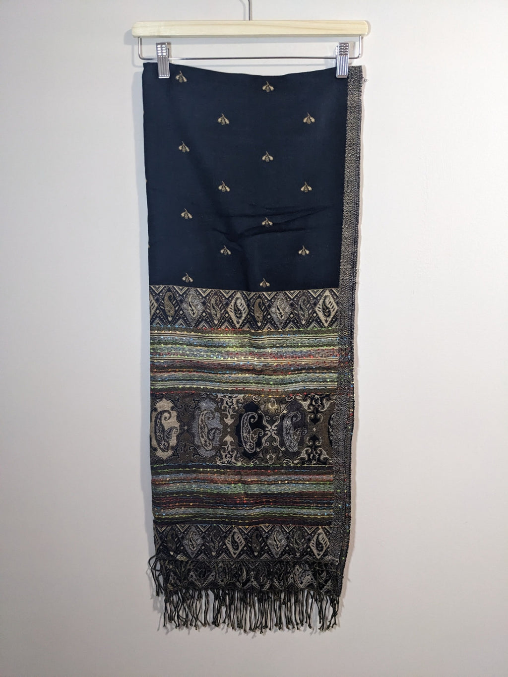 black & gold scarf - One Size