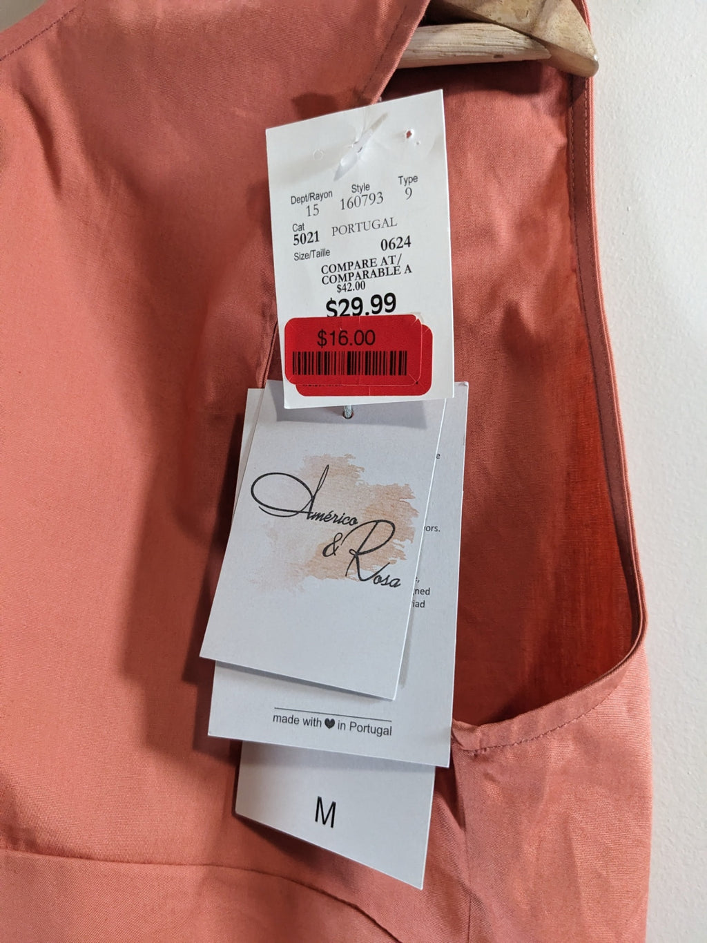 NWT Americo Rosa Coral Tie Crop Blouse - M