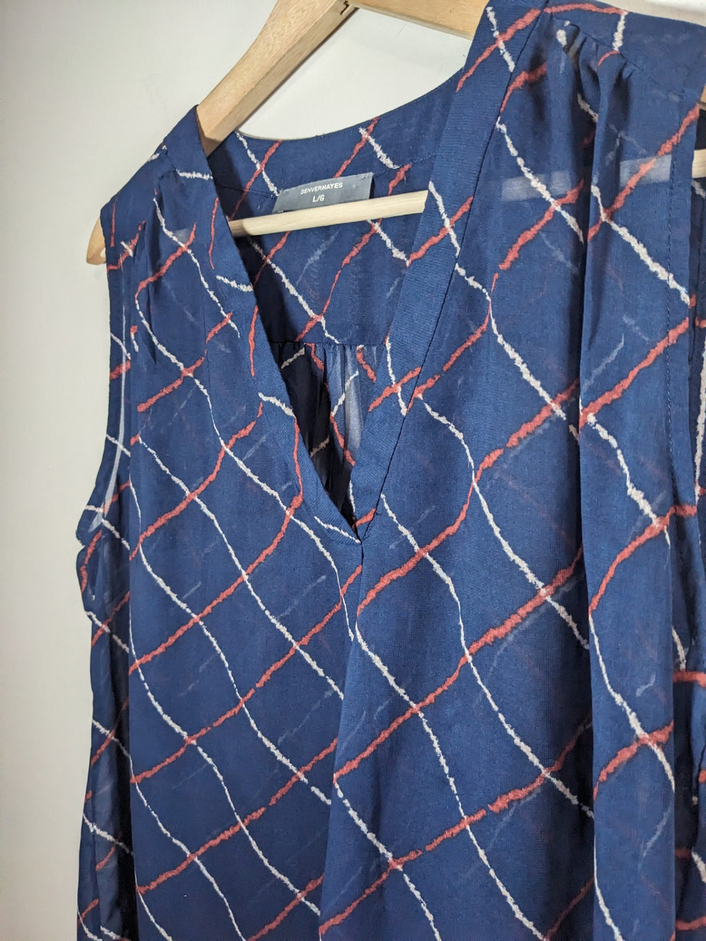 Denver Hayes Blue Sheer Blouse - L