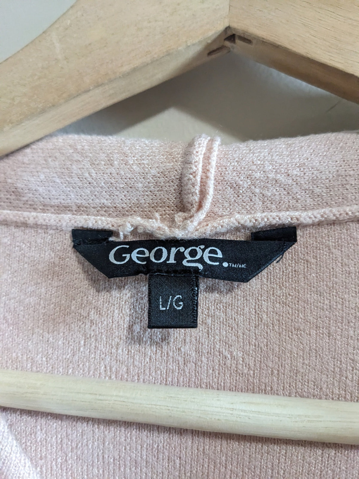 George Pink Knit Hoodie - L
