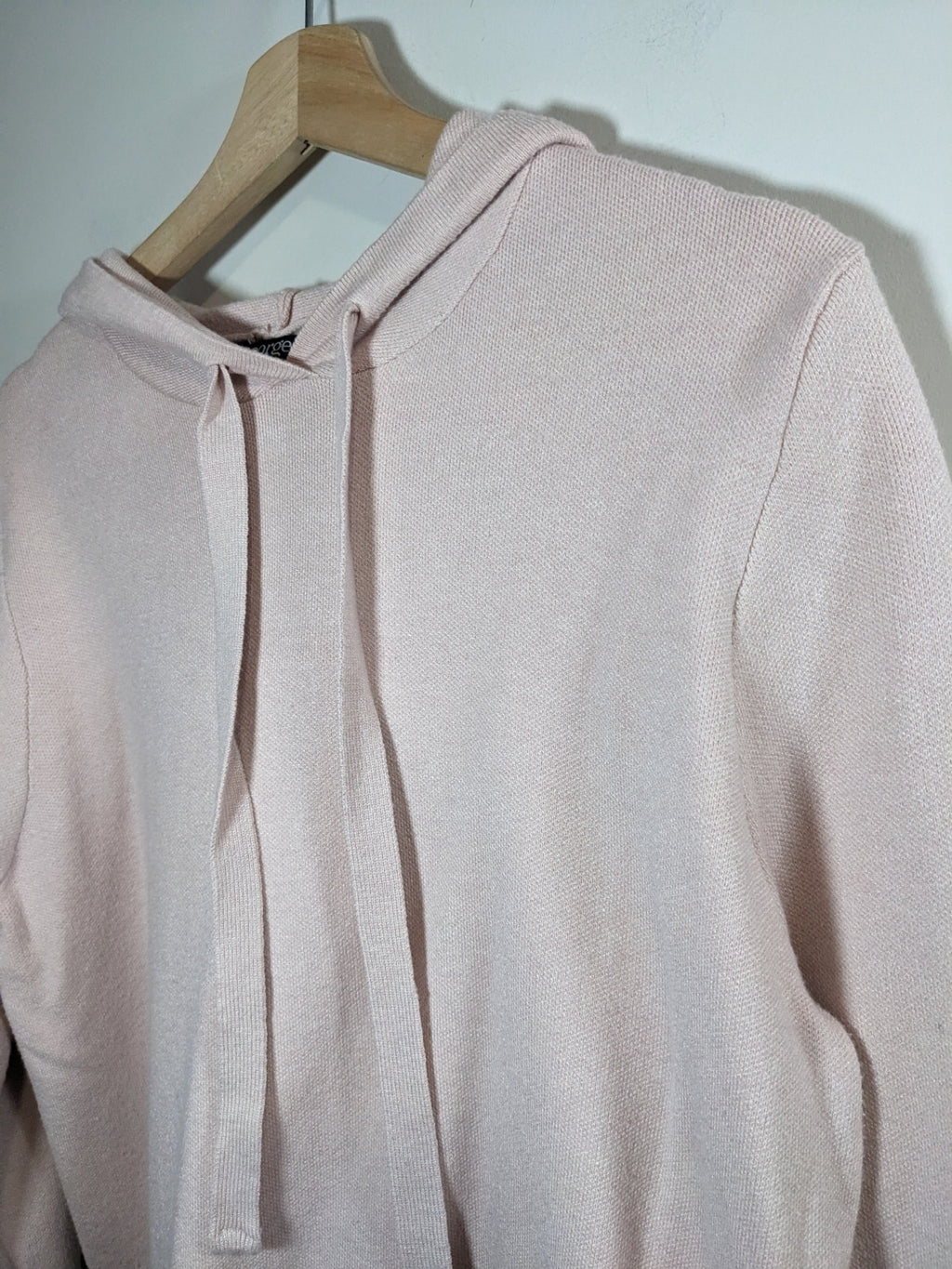 George Pink Knit Hoodie - L