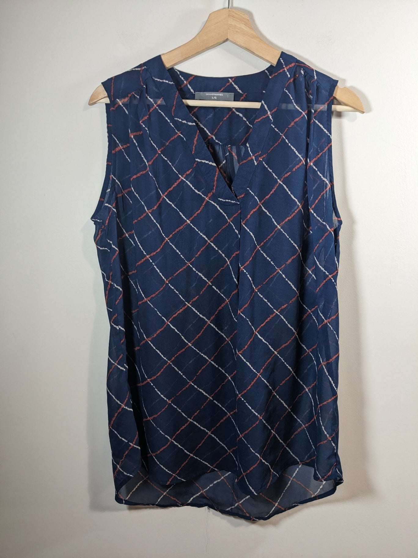 Denver Hayes Blue Sheer Blouse - L