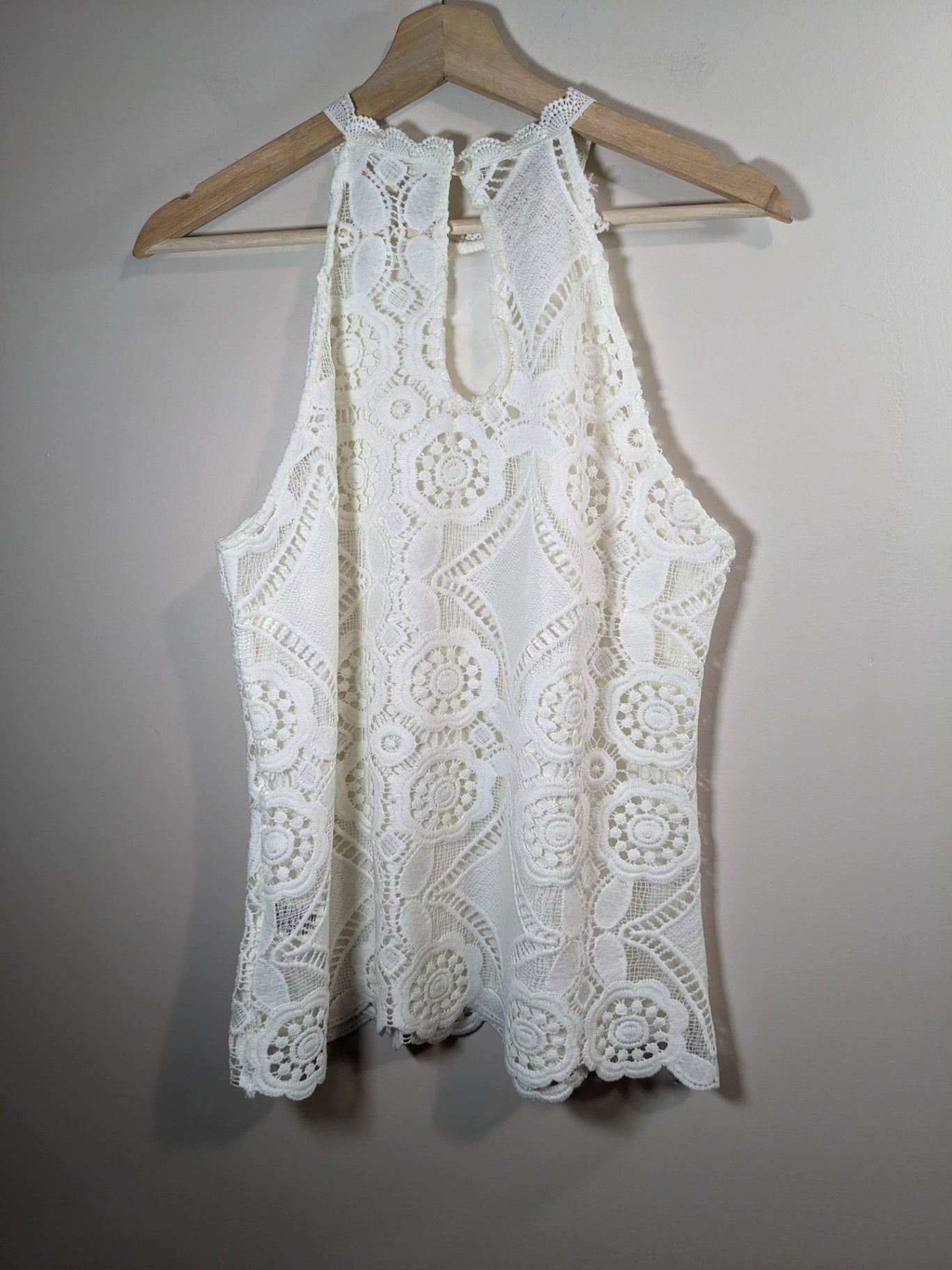 Ultra Pink White Halter Tank - L