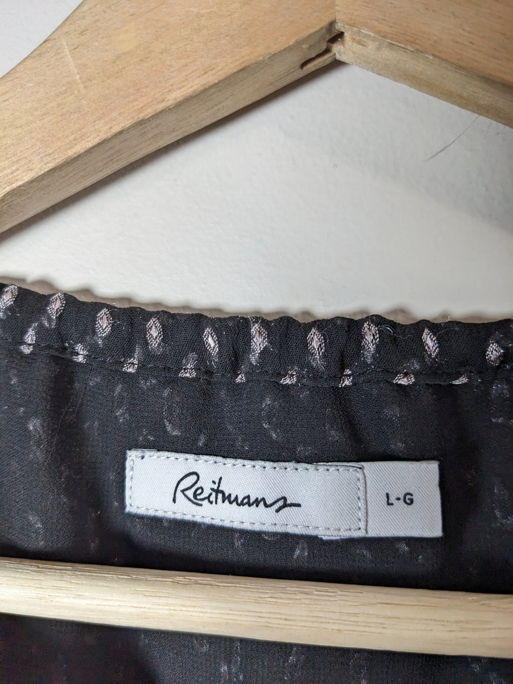 Reitmans Black with White Diamond Blouse - L