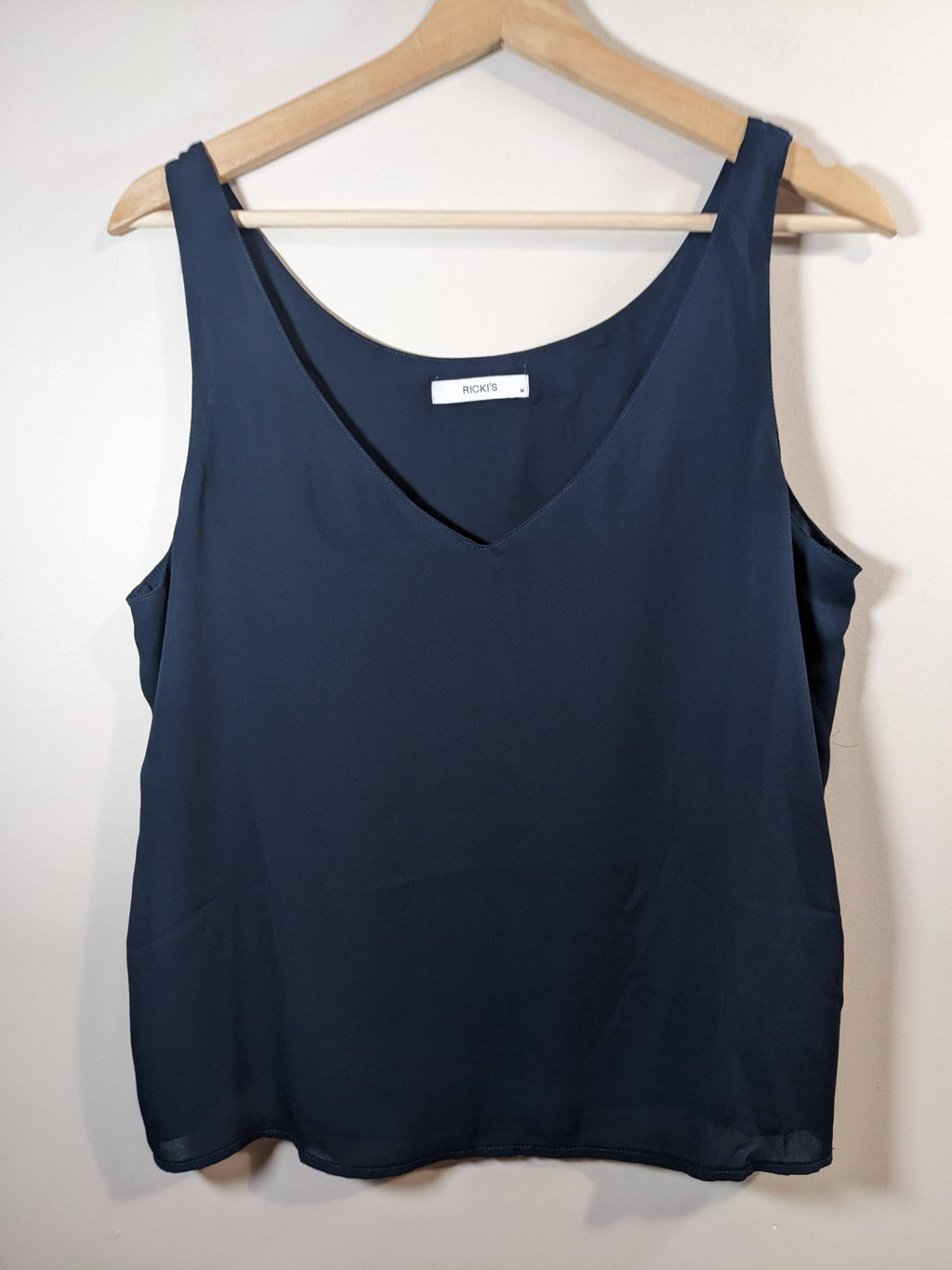Ricki's Navy V-Neck Blouse - M