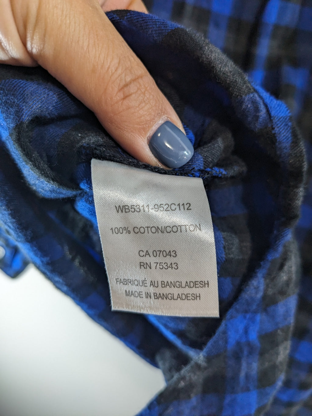 mercer & madison blue & black checkered blouse - M