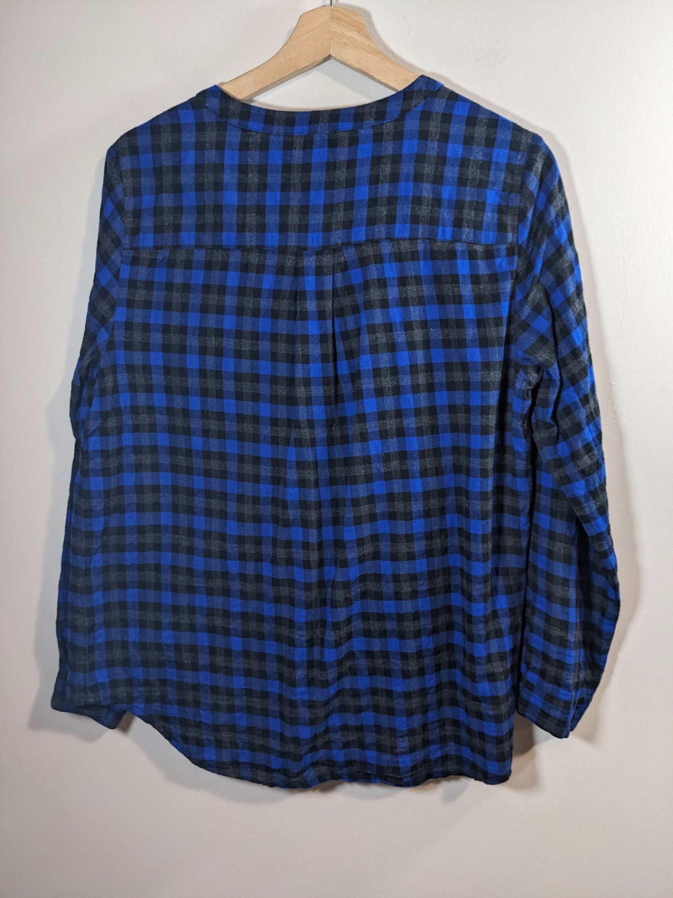 mercer & madison blue & black checkered blouse - M