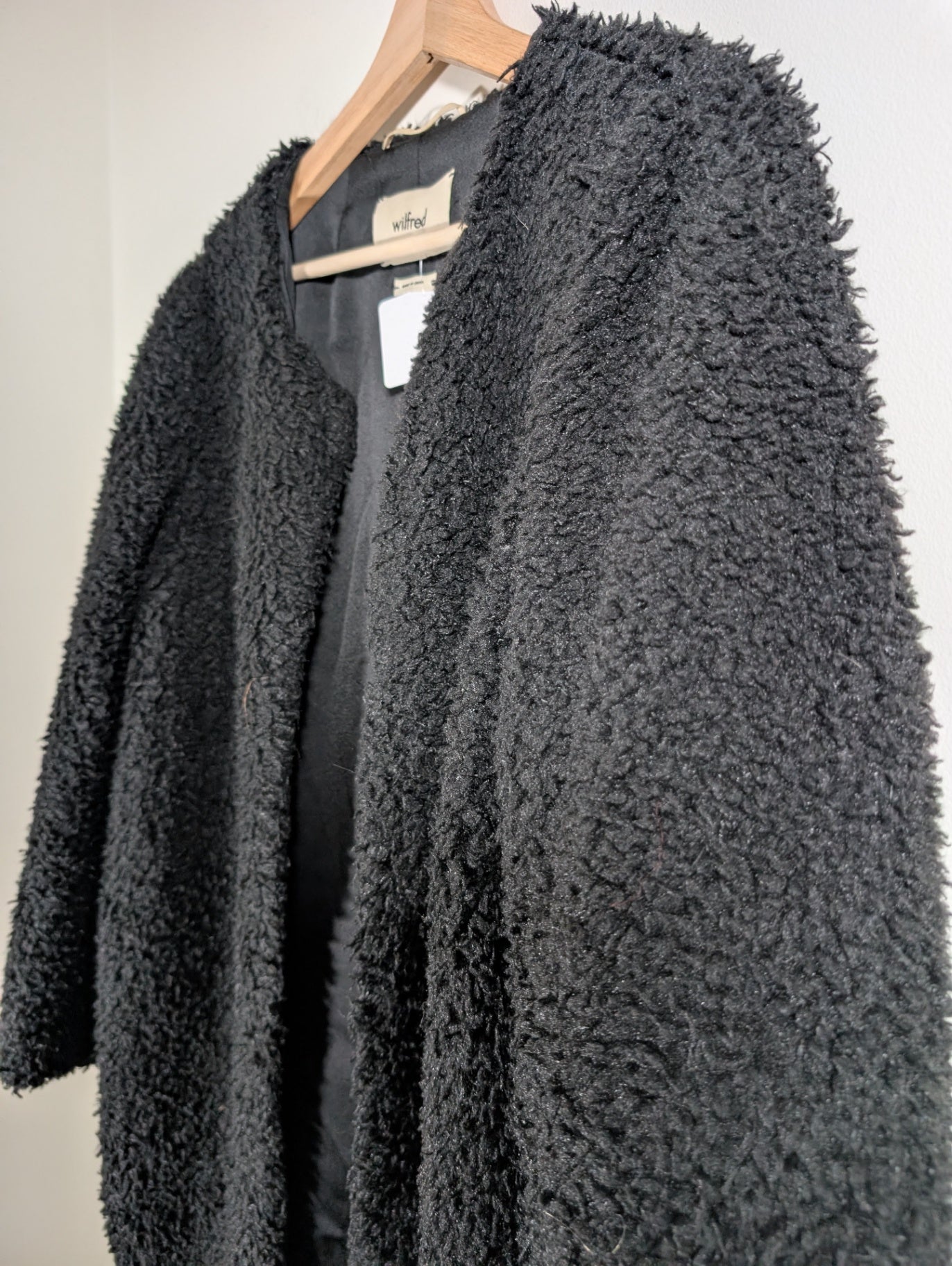 Wilfred black teddy bear coat - Medium
