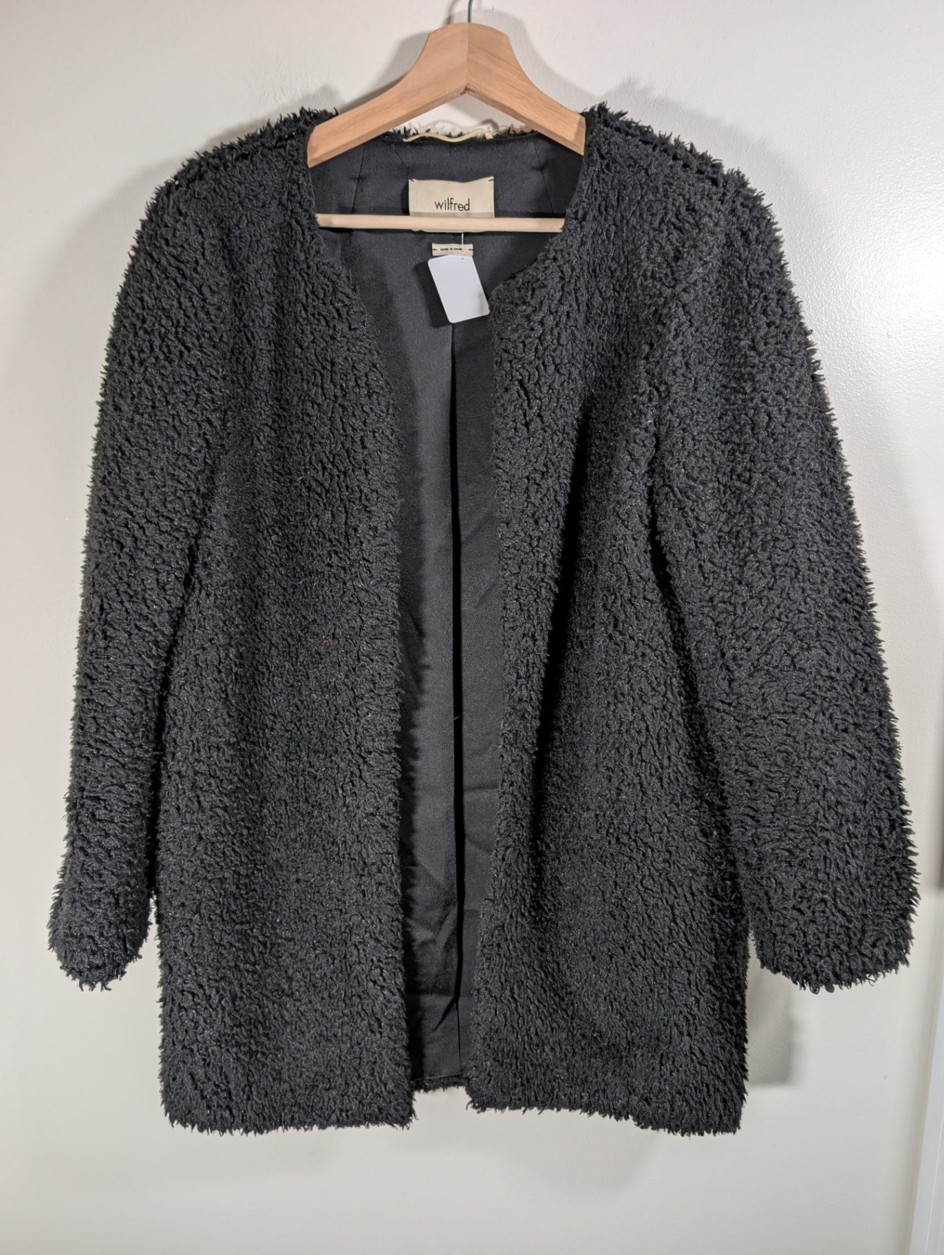 Wilfred black teddy bear coat - Medium