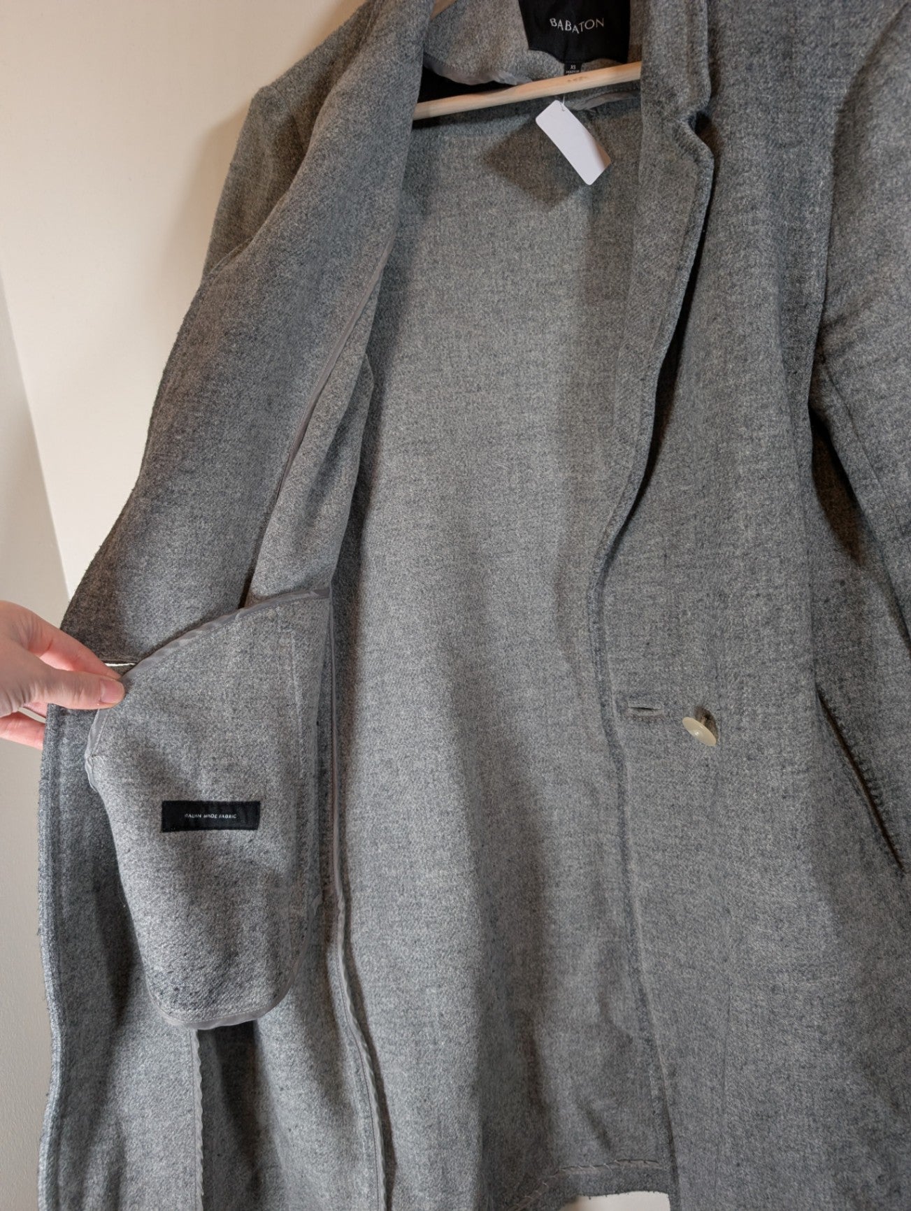 Babaton grey wool/cashmere light jacket - XS