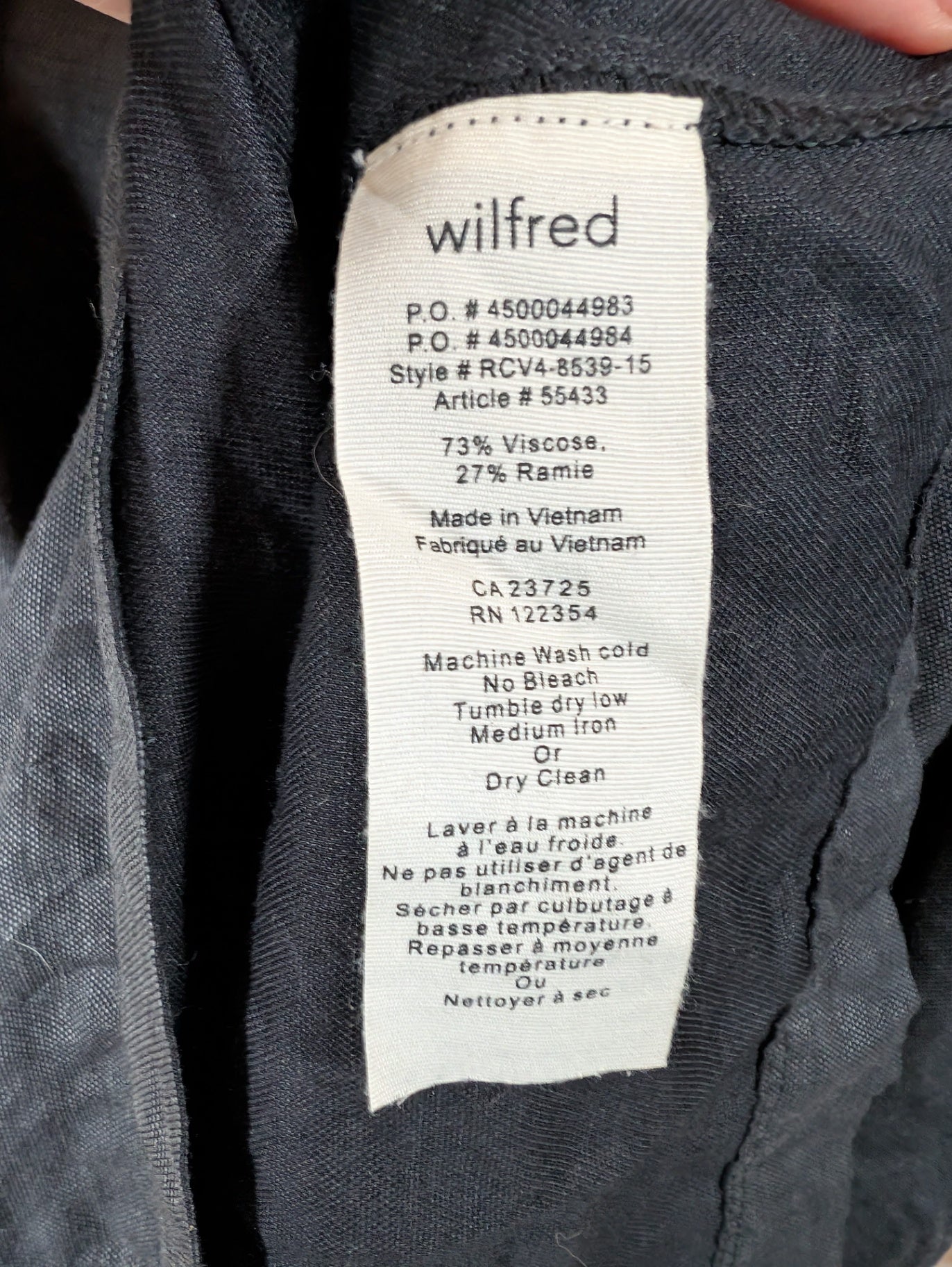 Wilfred black tunic dress - Small