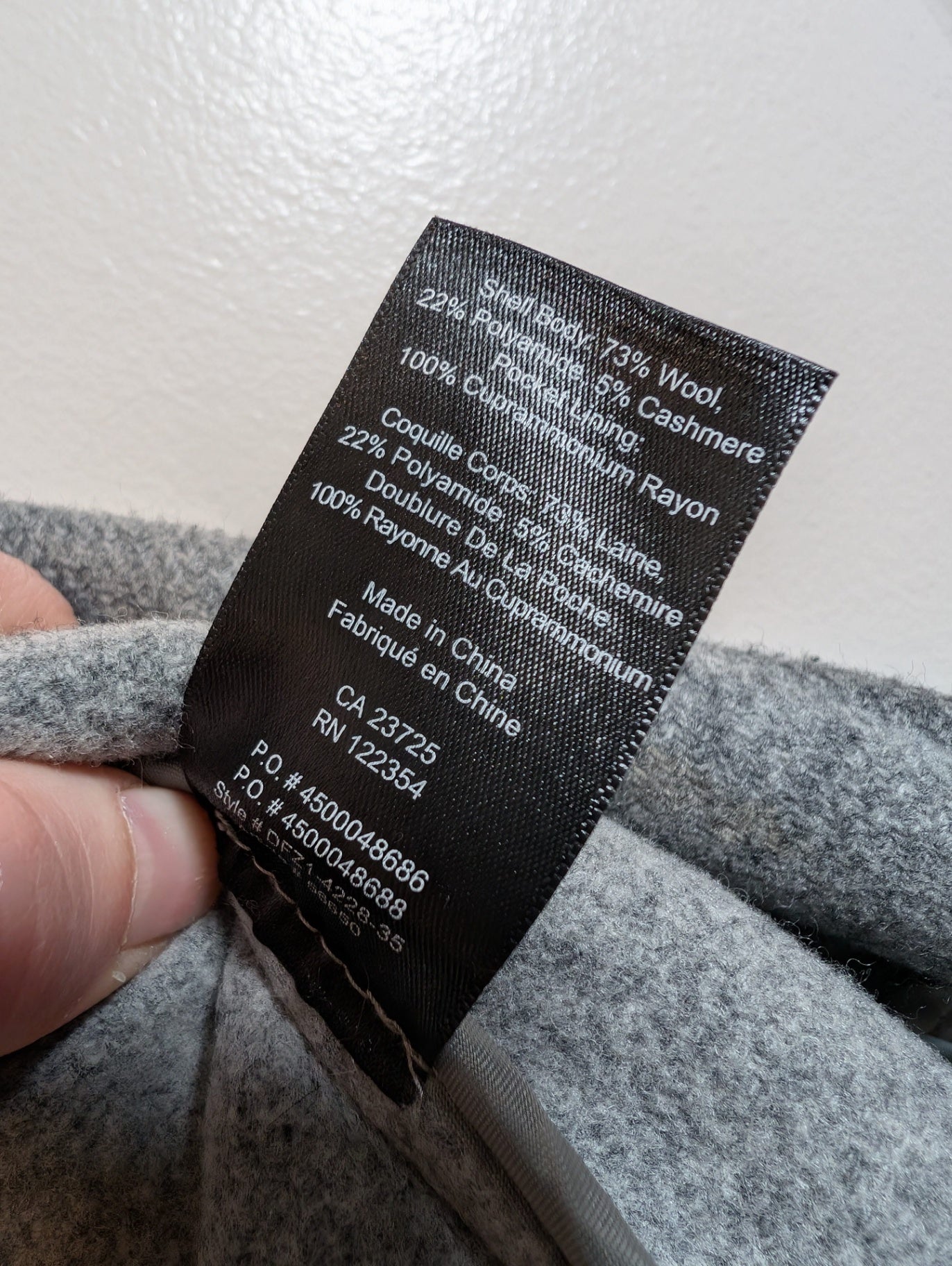 Babaton grey wool/cashmere light jacket - XS