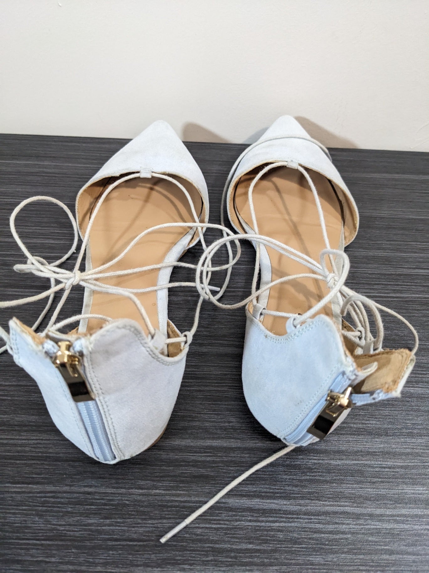Call it Spring Light Blue Lace Up Flats - sz 10