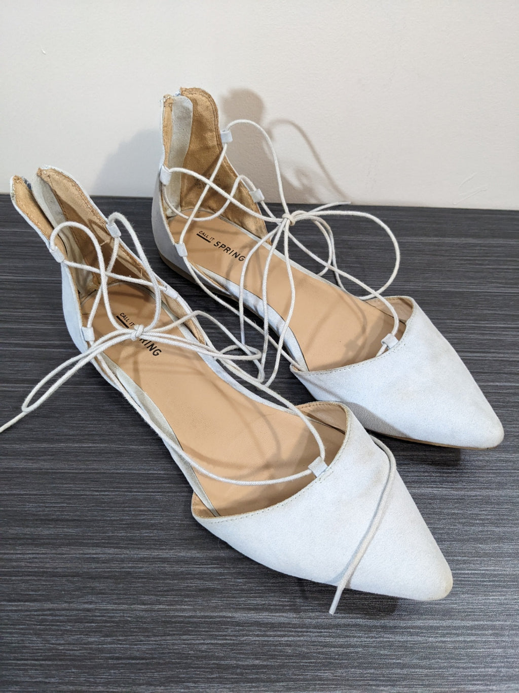 Call it Spring Light Blue Lace Up Flats - sz 10