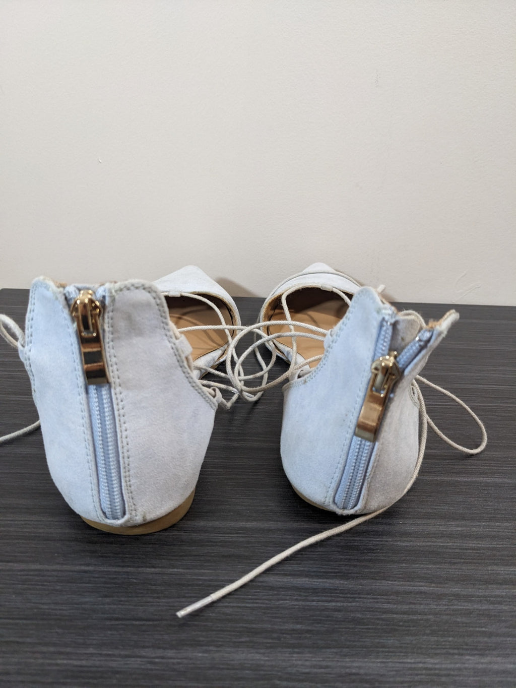 Call it Spring Light Blue Lace Up Flats - sz 10