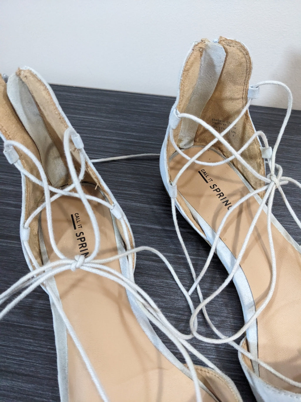 Call it Spring Light Blue Lace Up Flats - sz 10
