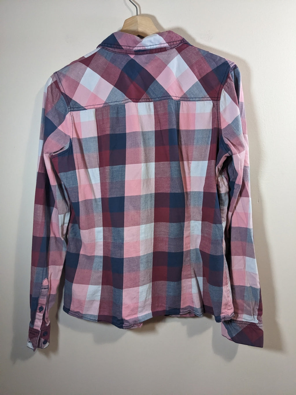 Garage Pink & Blue Plaid Shirt - L
