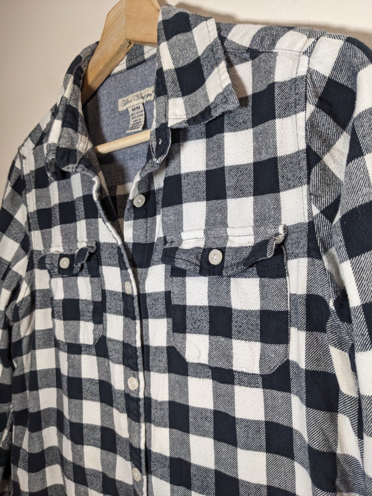 Tailor Vintage Blue Plaid Shirt - M