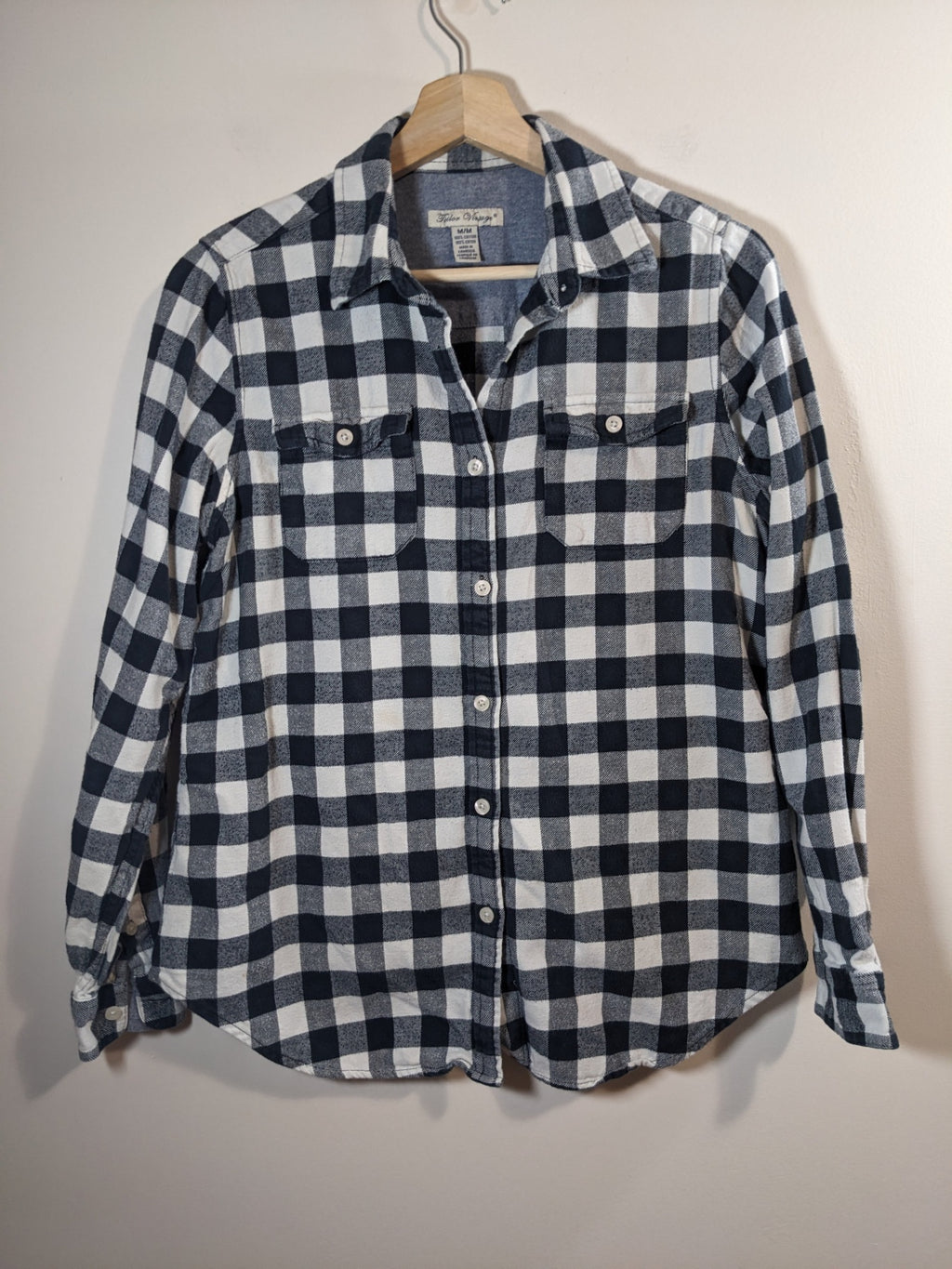 Tailor Vintage Blue Plaid Shirt - M