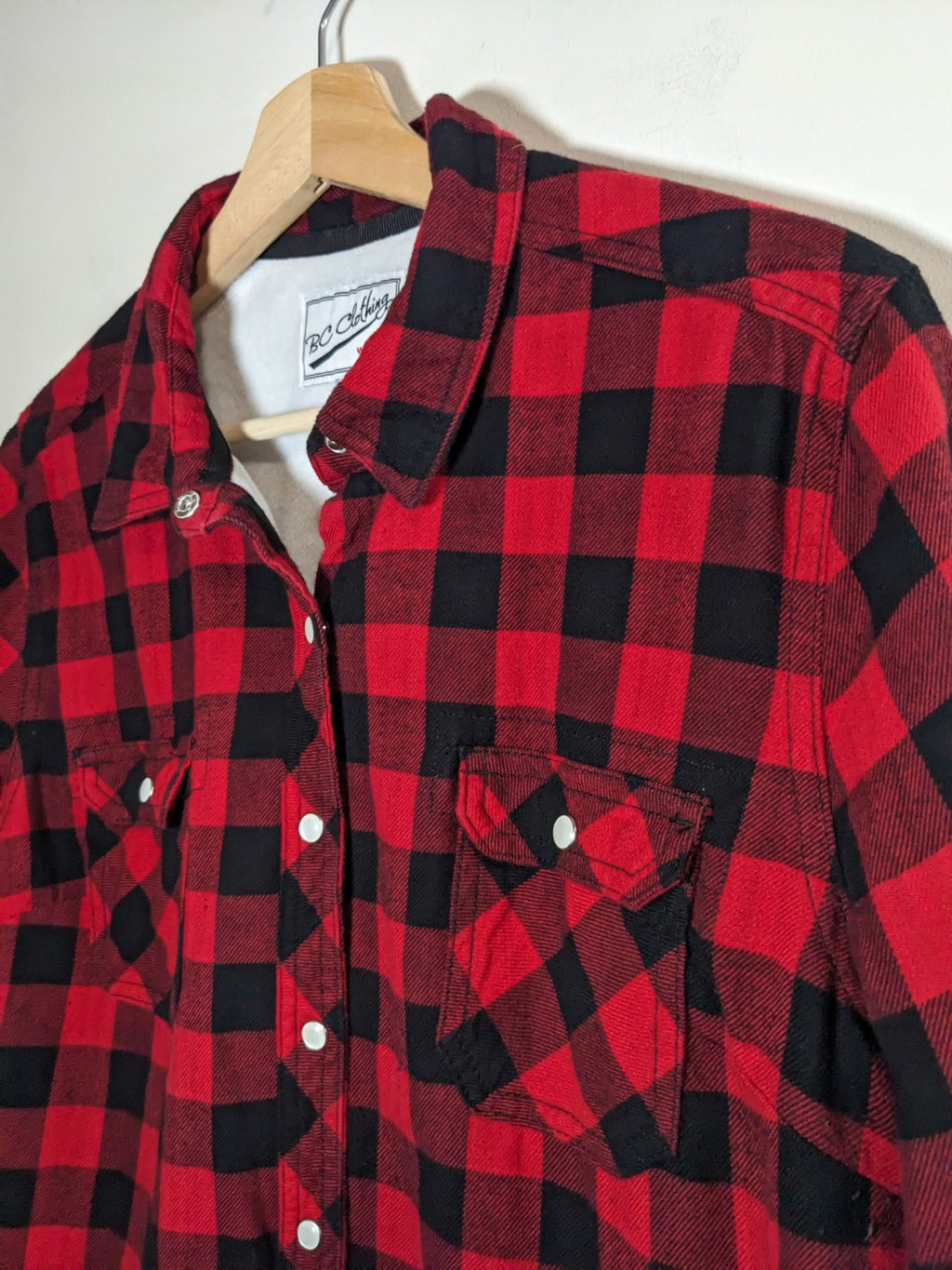 BC Clothing Red Plaid - L
