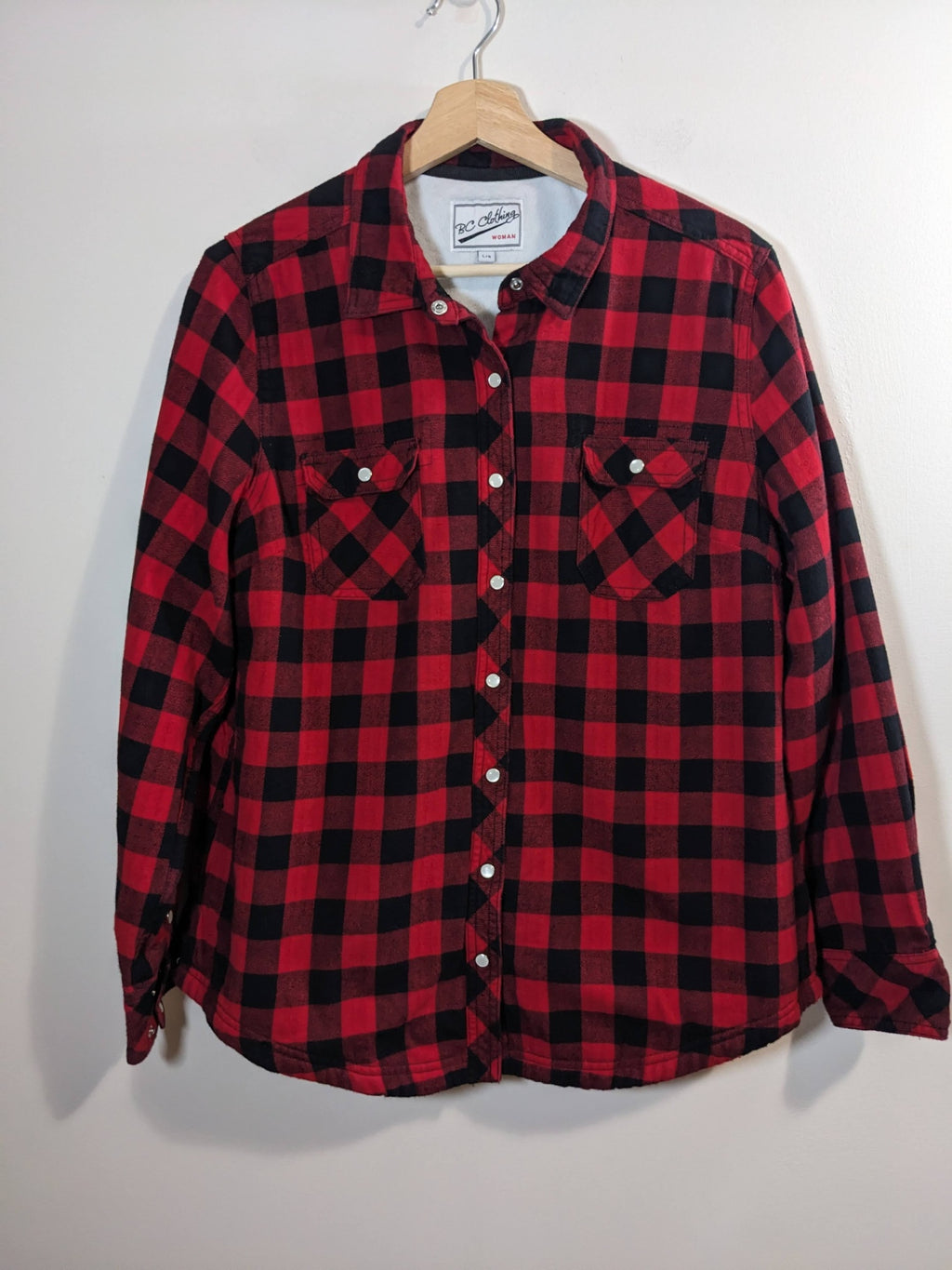 BC Clothing Red Plaid - L