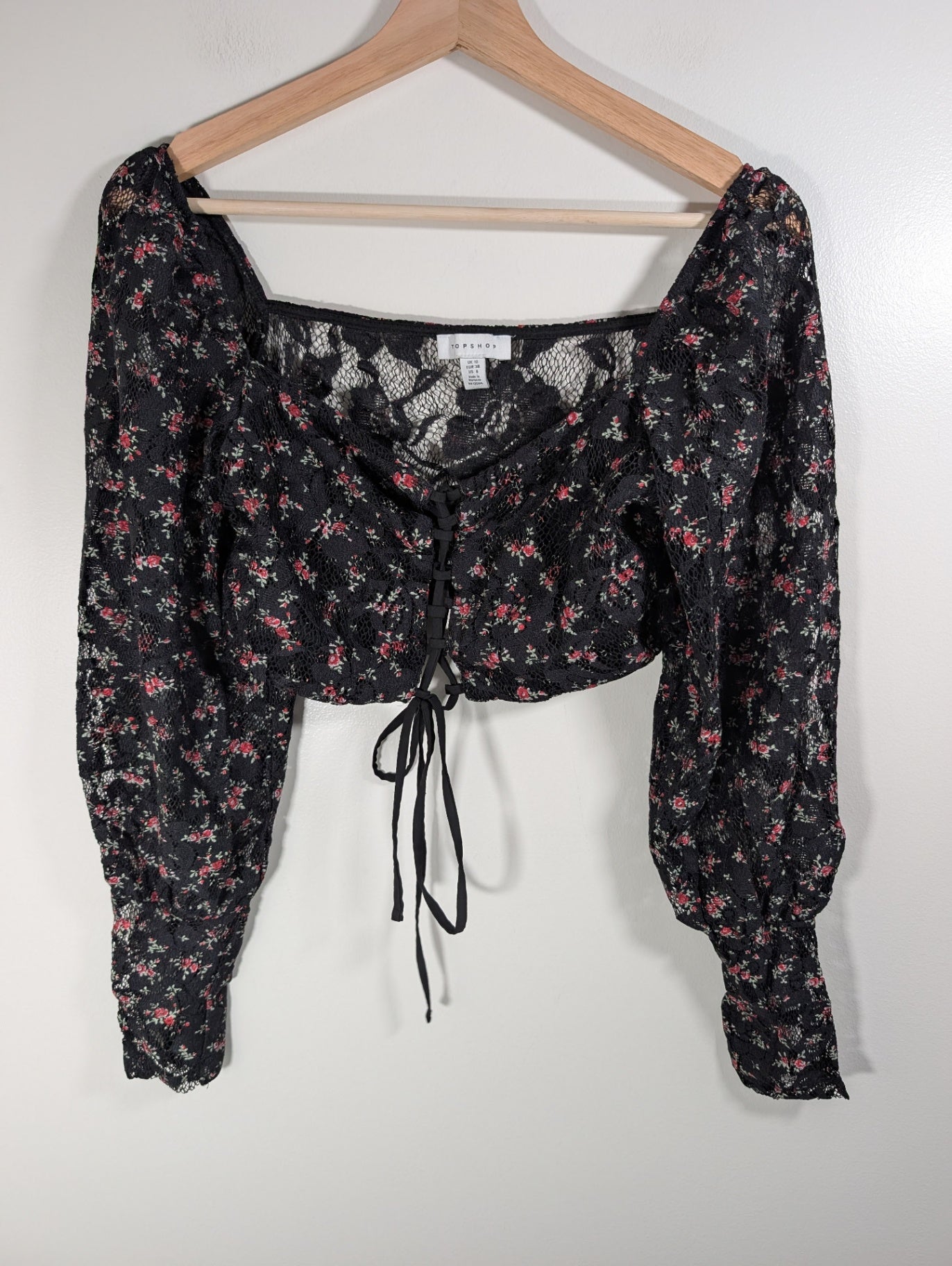 Topshop floral milkmaid crop top - SZ 6