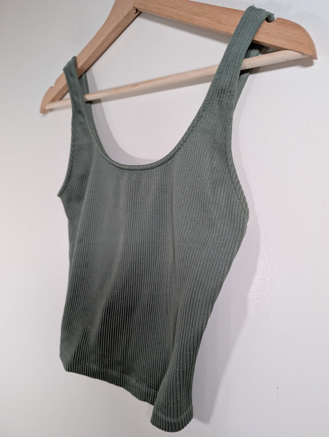 Dynamite green ribbed crop tank - Small