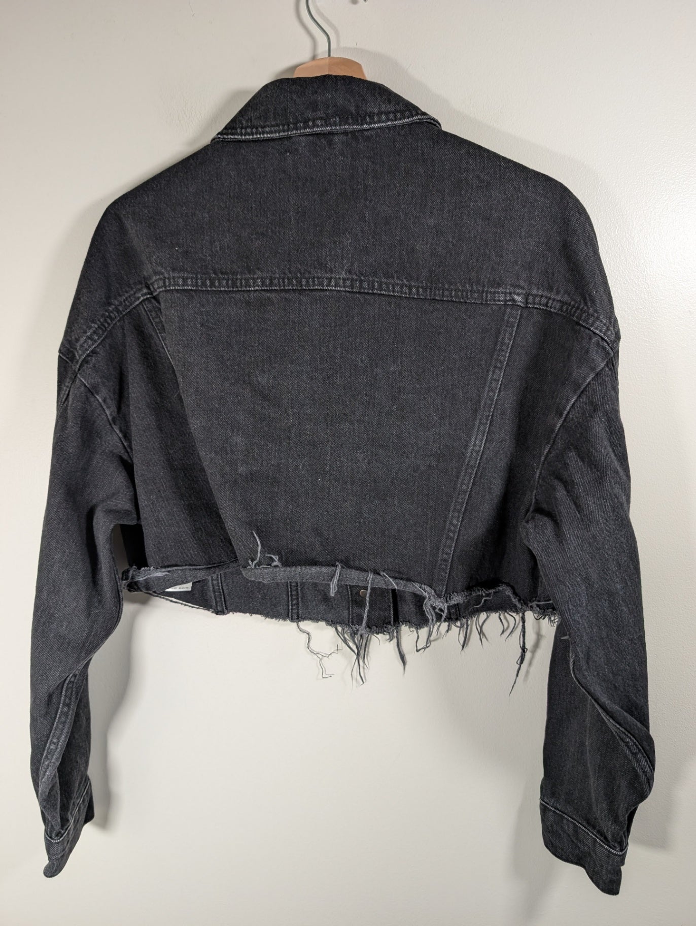 Topshop crop distressed jean jacket - SZ 8