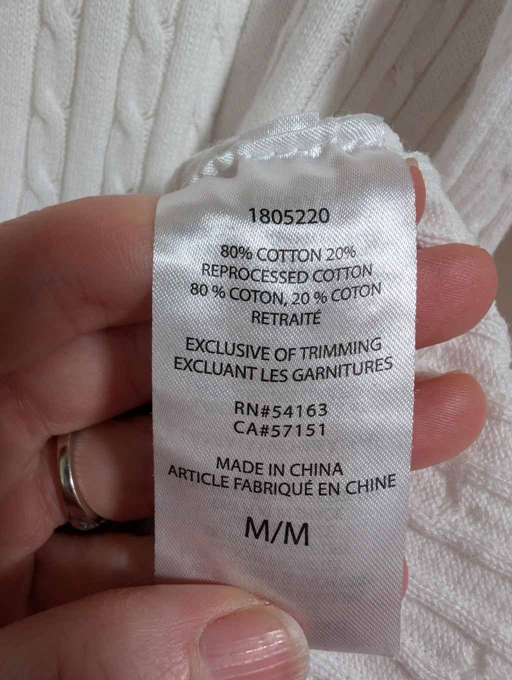 Tommy Hilfiger white sweater - Medium